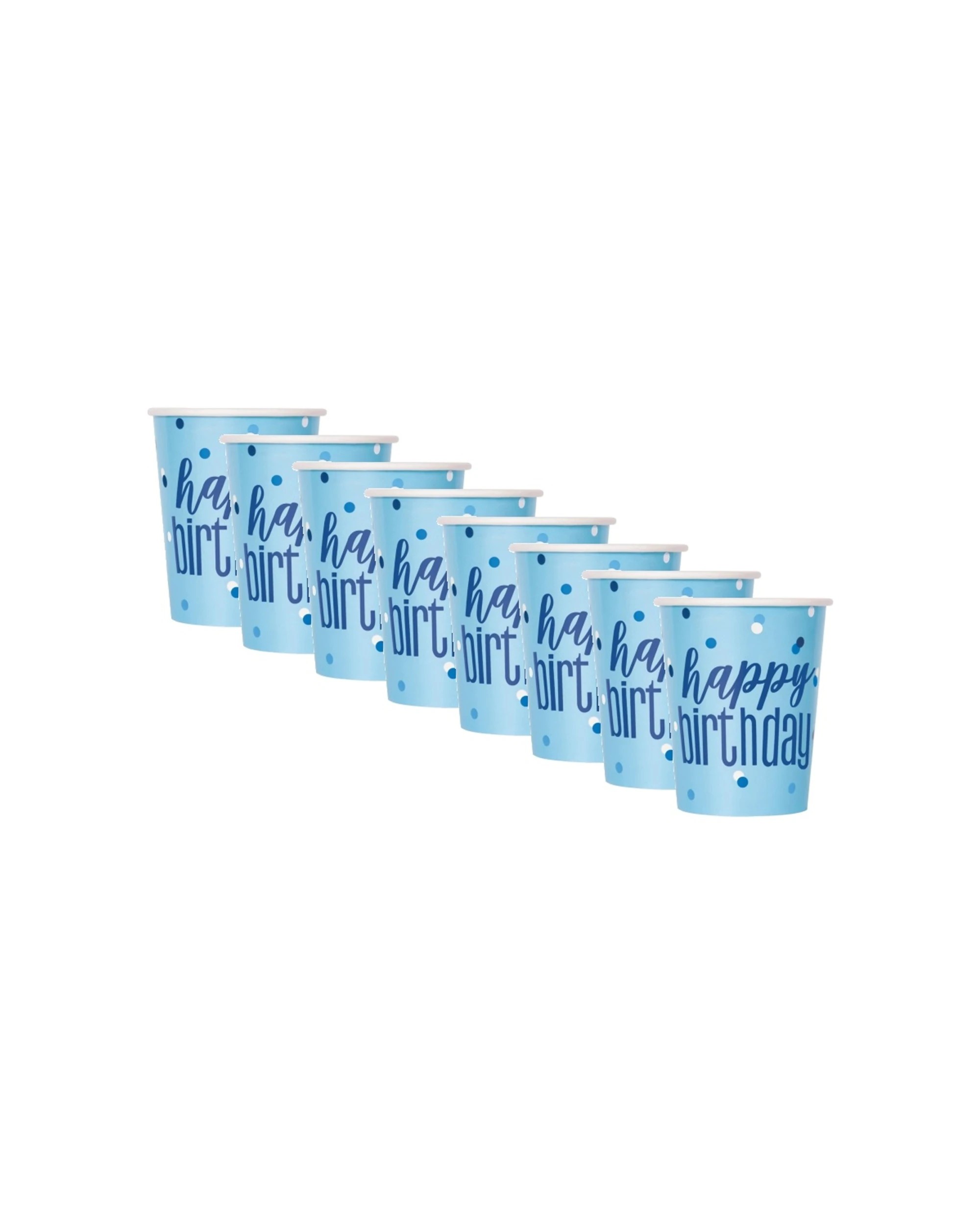 1 Meteor Party 8pc Disposable Paper Cups Tableware 270mL - Blue, 1 of 2