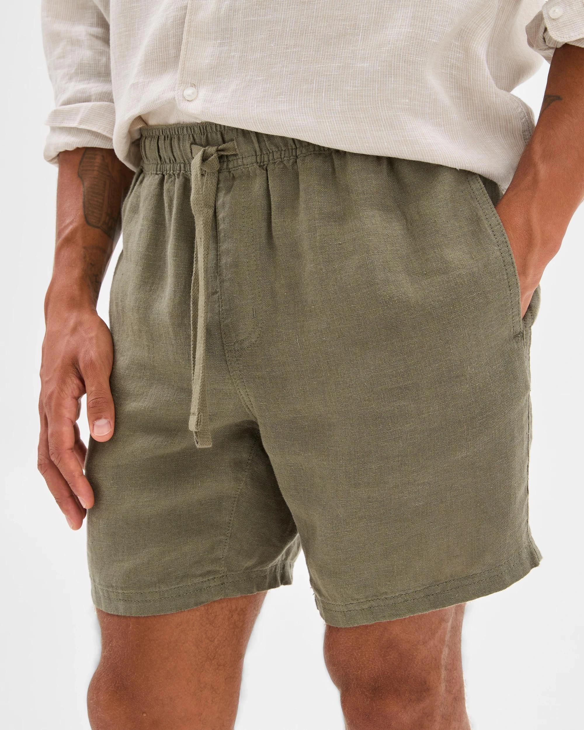 5 Target European Linen Shorts KHAKI, 5 of 6