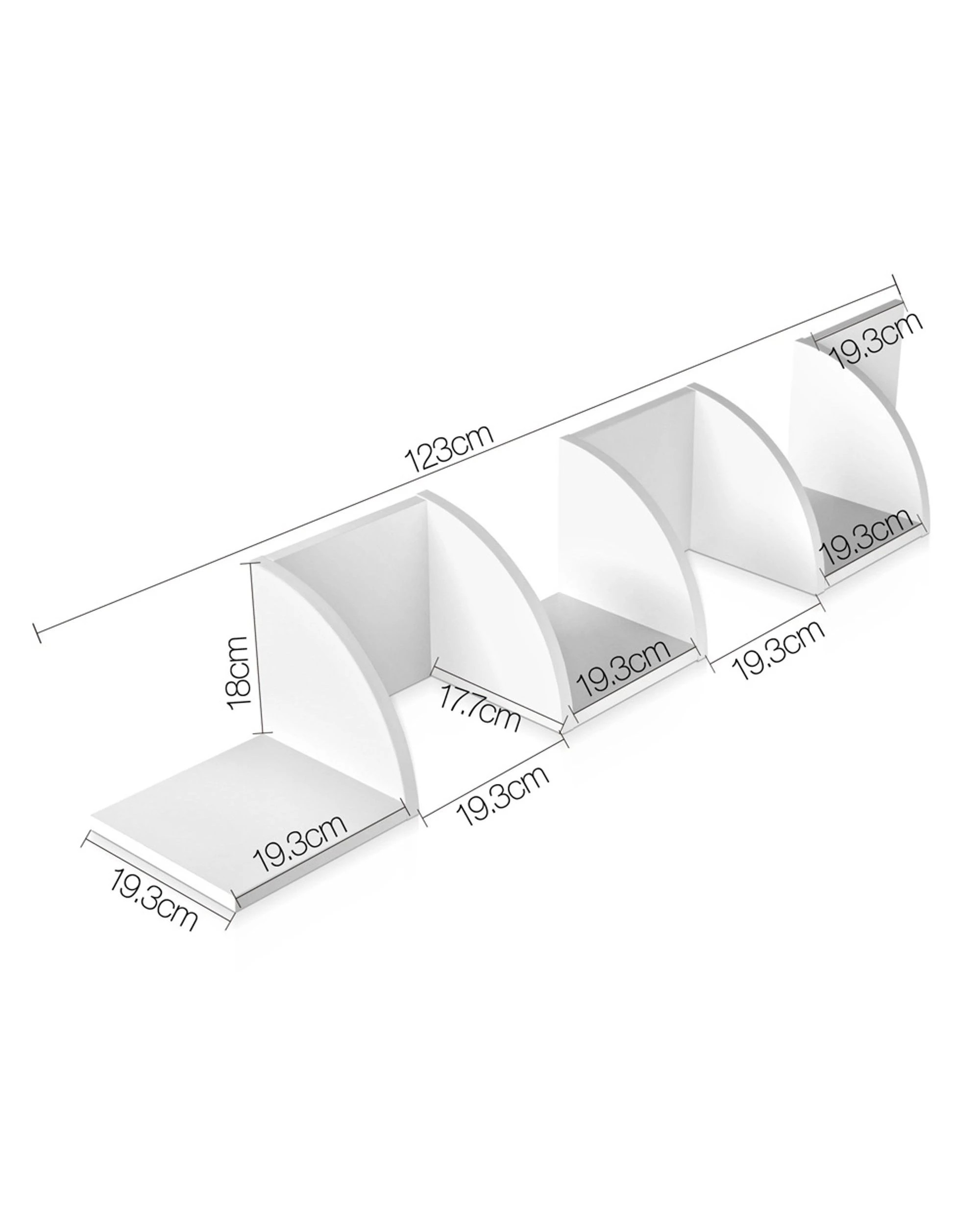 2 Artiss Wall Shelf Corner Floating 5-Tier Display Storage Space Saving Modern Decor Easy Install Sturdy - White, 2 of 8