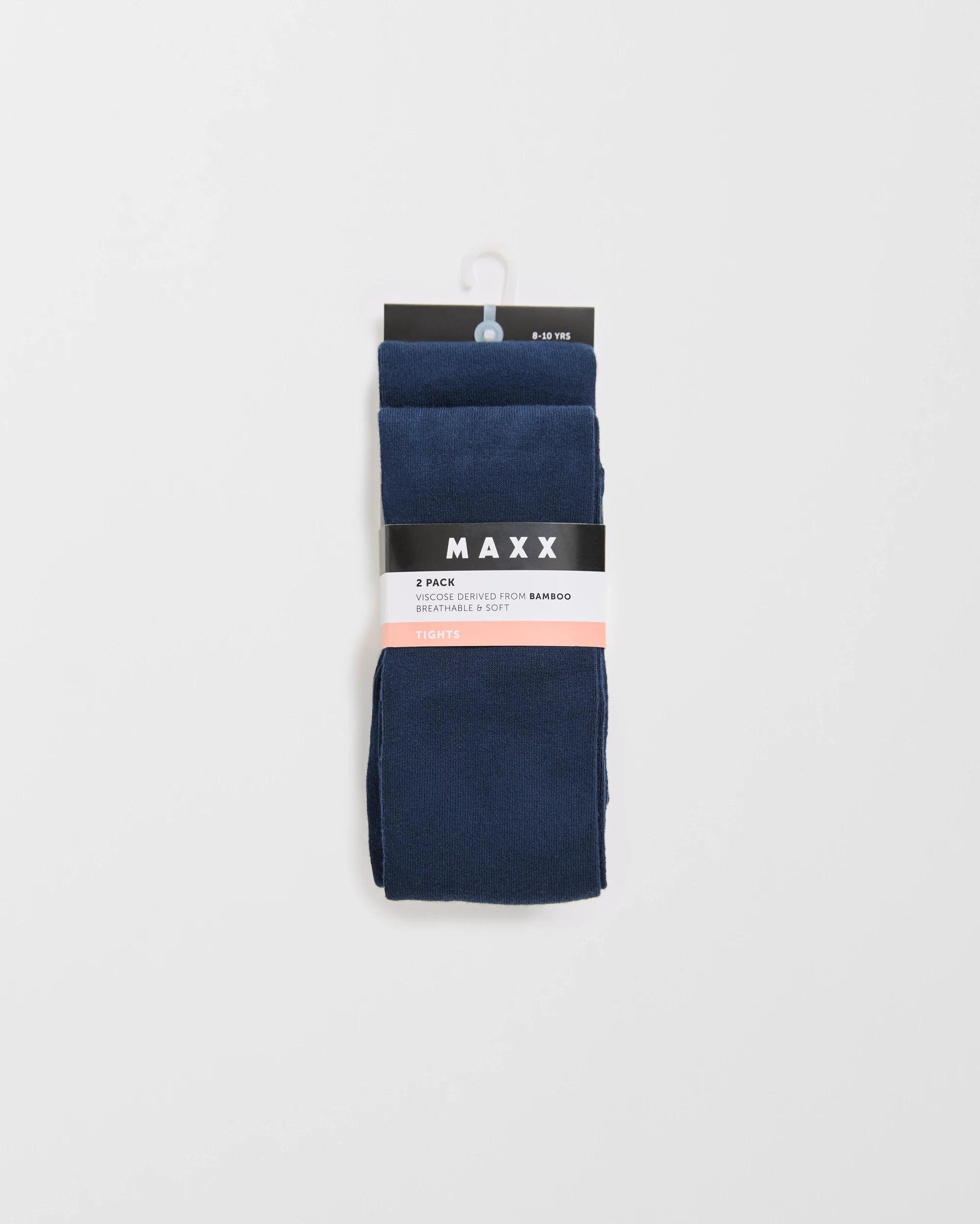 3 Maxx Bamboo 2 Pack Girls School Tights NAVY, 3 of 3