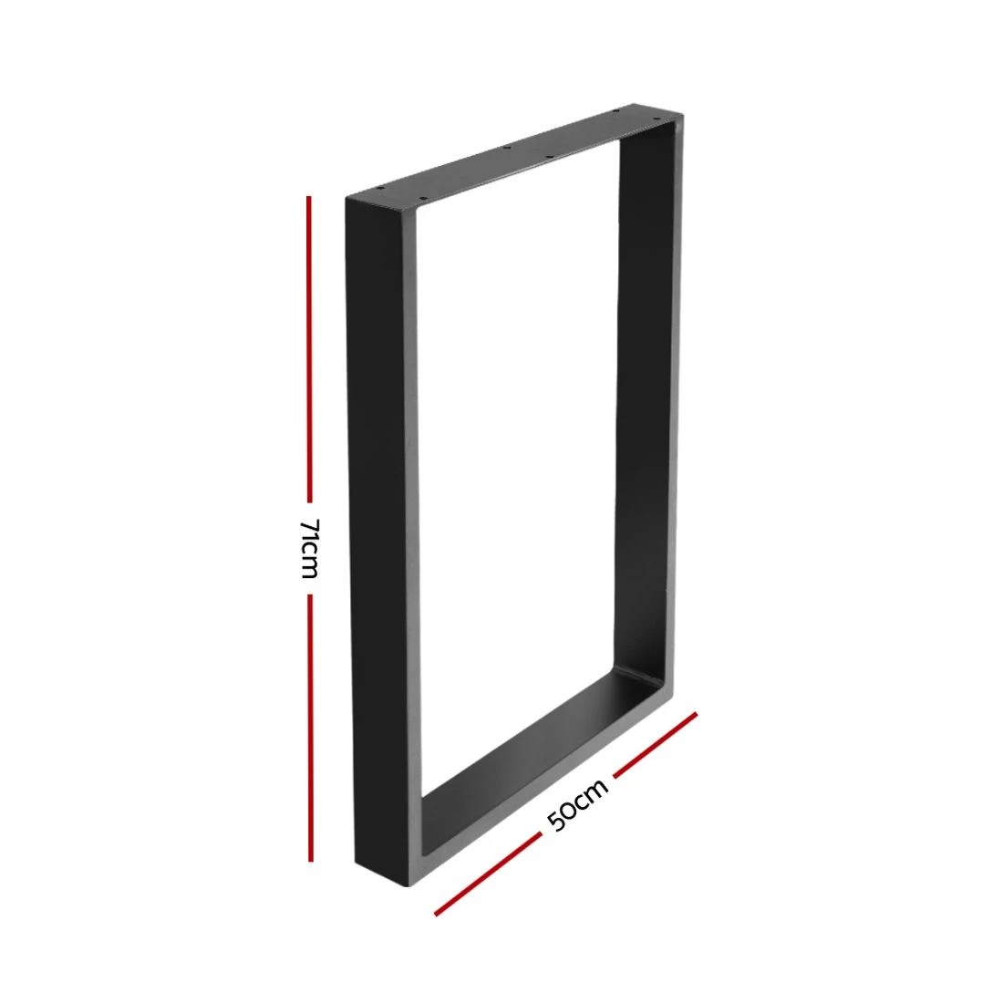 2 Artiss Metal Table Legs Diy Rectangular 71x50cm Set of 2 Durable Space Saving Modern Decor Easy Assembly - Black, 2 of 7