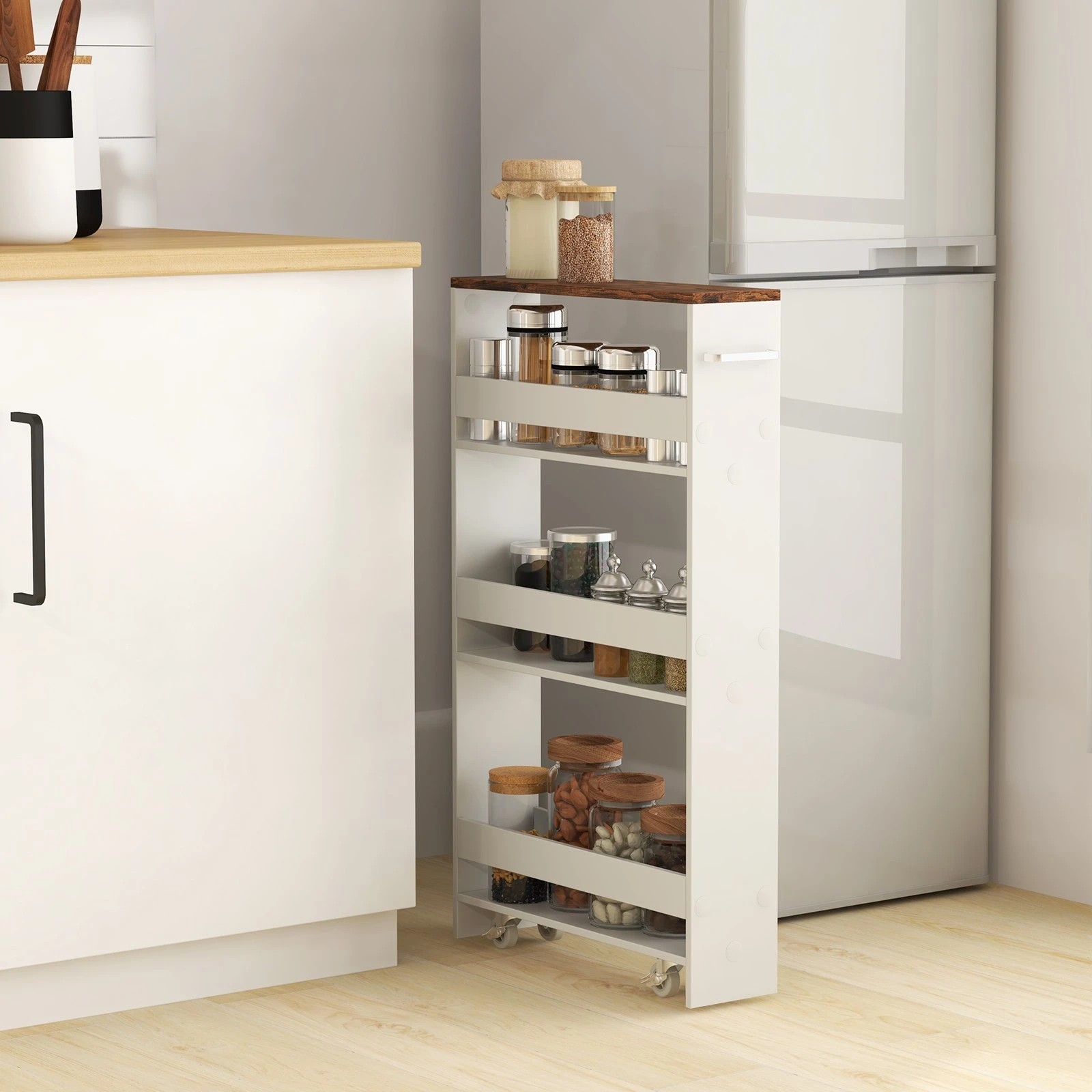 2 Costway 4-Tier Storage Cart Utility Trolley, 2 of 4