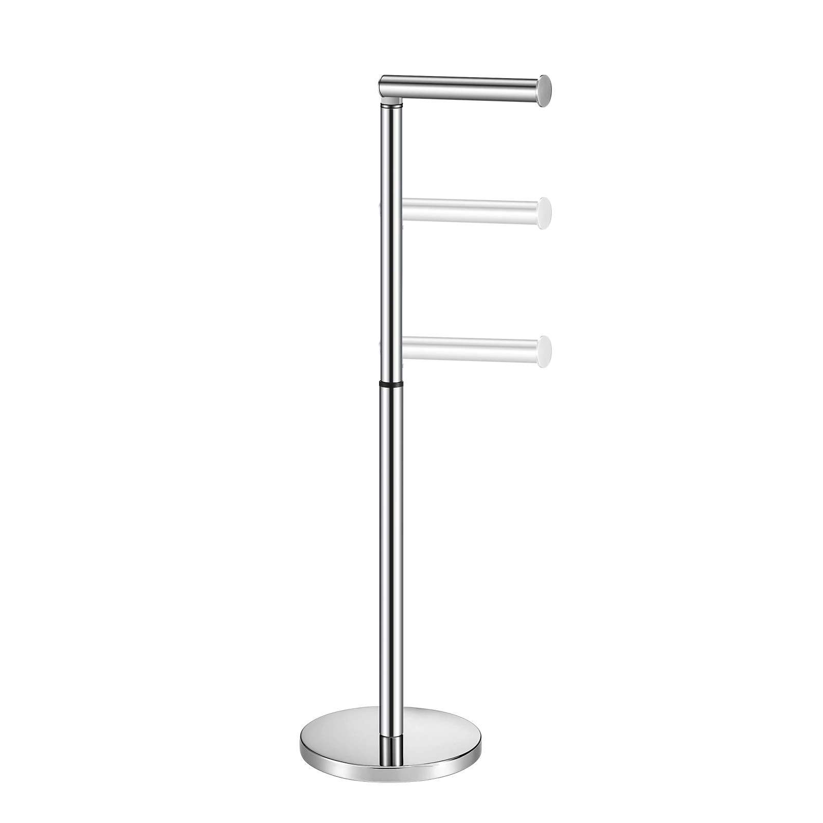 2 LUXSUITE Free Standing Toilet Paper Holder Adjustable Bathroom Organiser Spare Tissue Roll Storage Reserve Floor Stand, 2 of 5