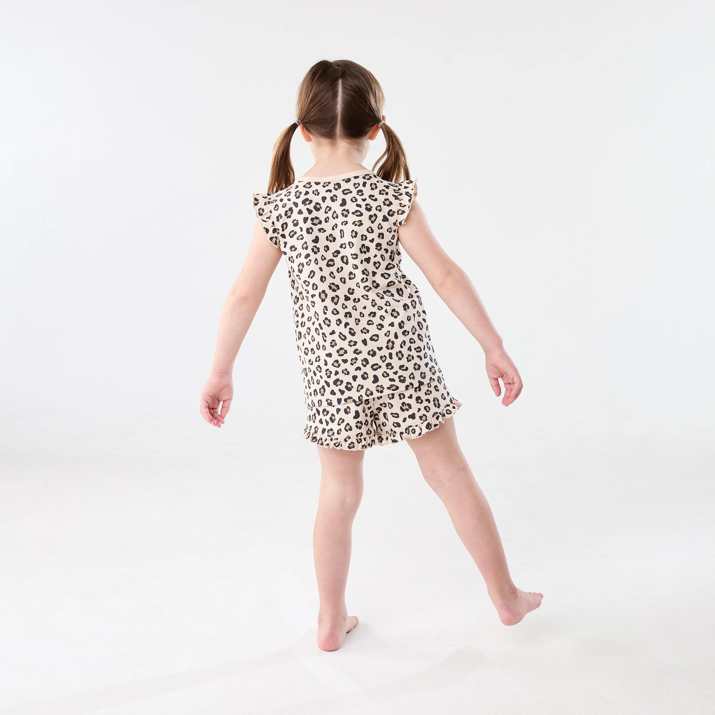 8 Short Sleeve Jersey Pyjama Set LEOPARD PRINT, 8 of 10