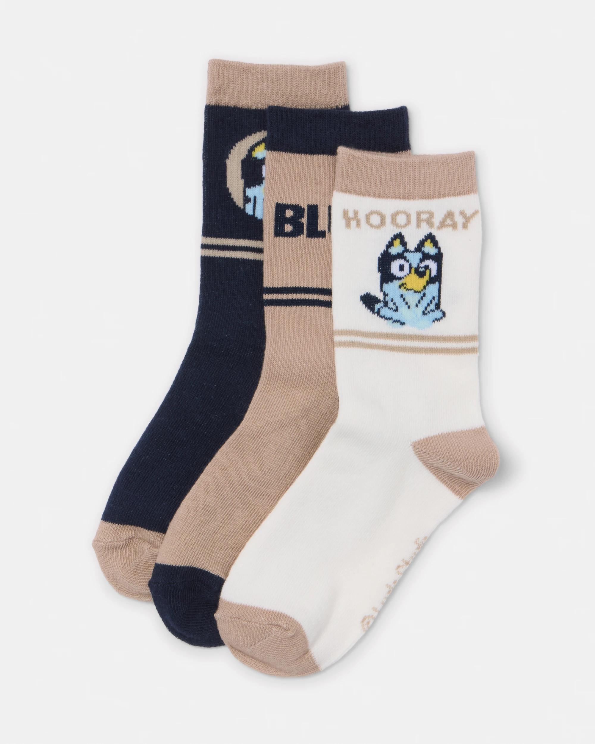 1 3 Pack Bluey License Crew Socks Bluey, 1 of 3