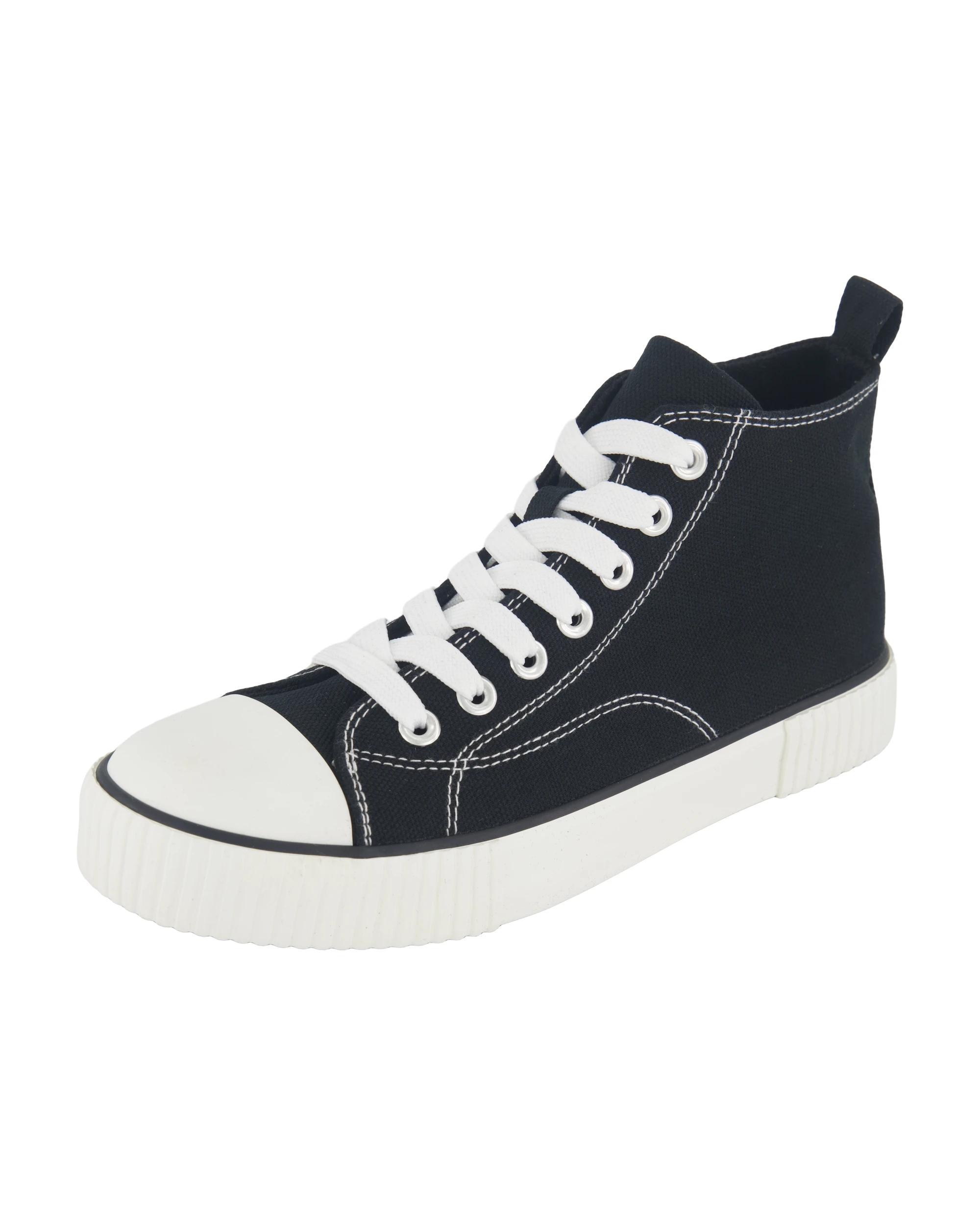 3 Senior Hi Top Canvas Shoes Black, 3 of 5