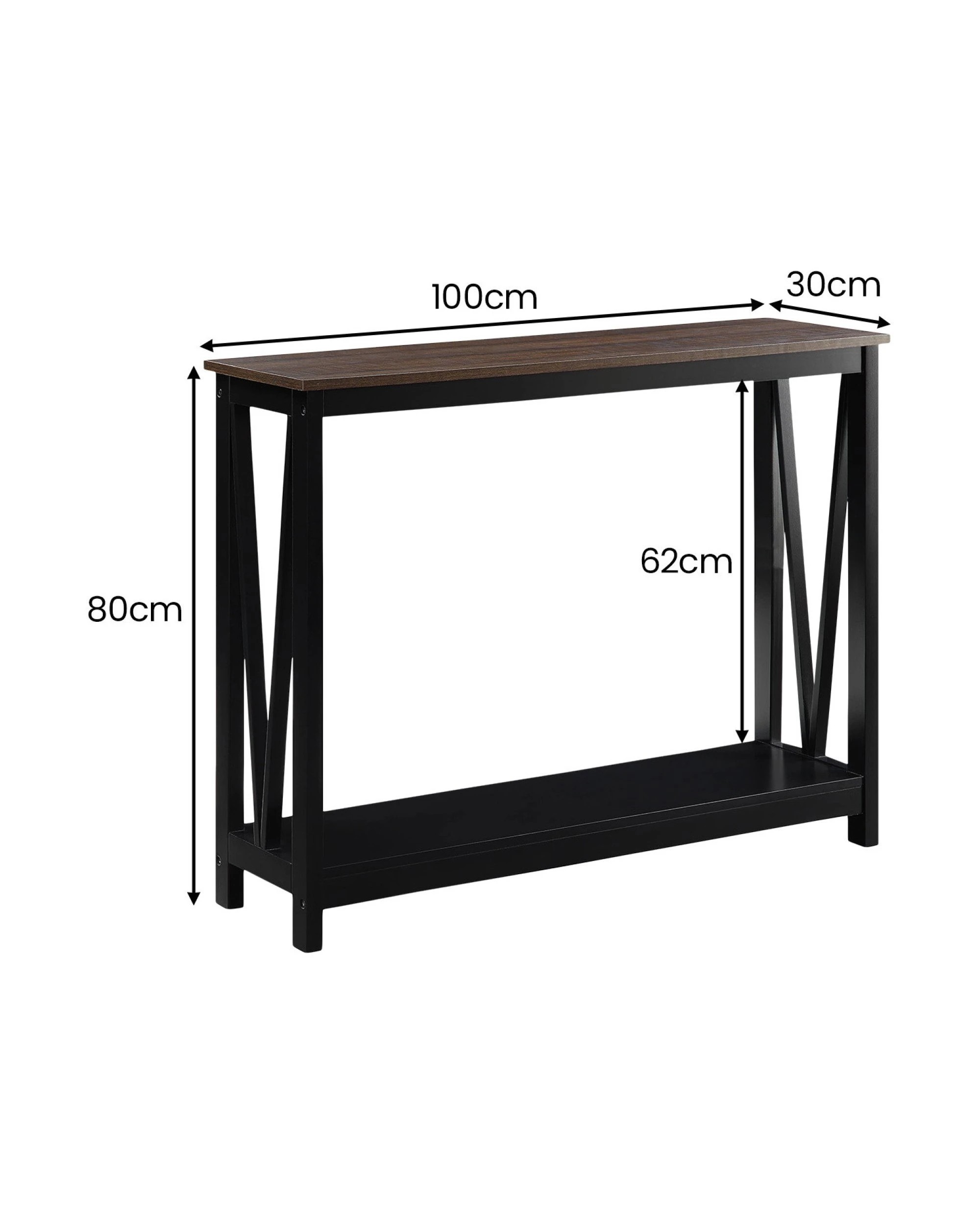 2 Sarantino Cielo 2-tier Console Table Dark Walnut, 2 of 10