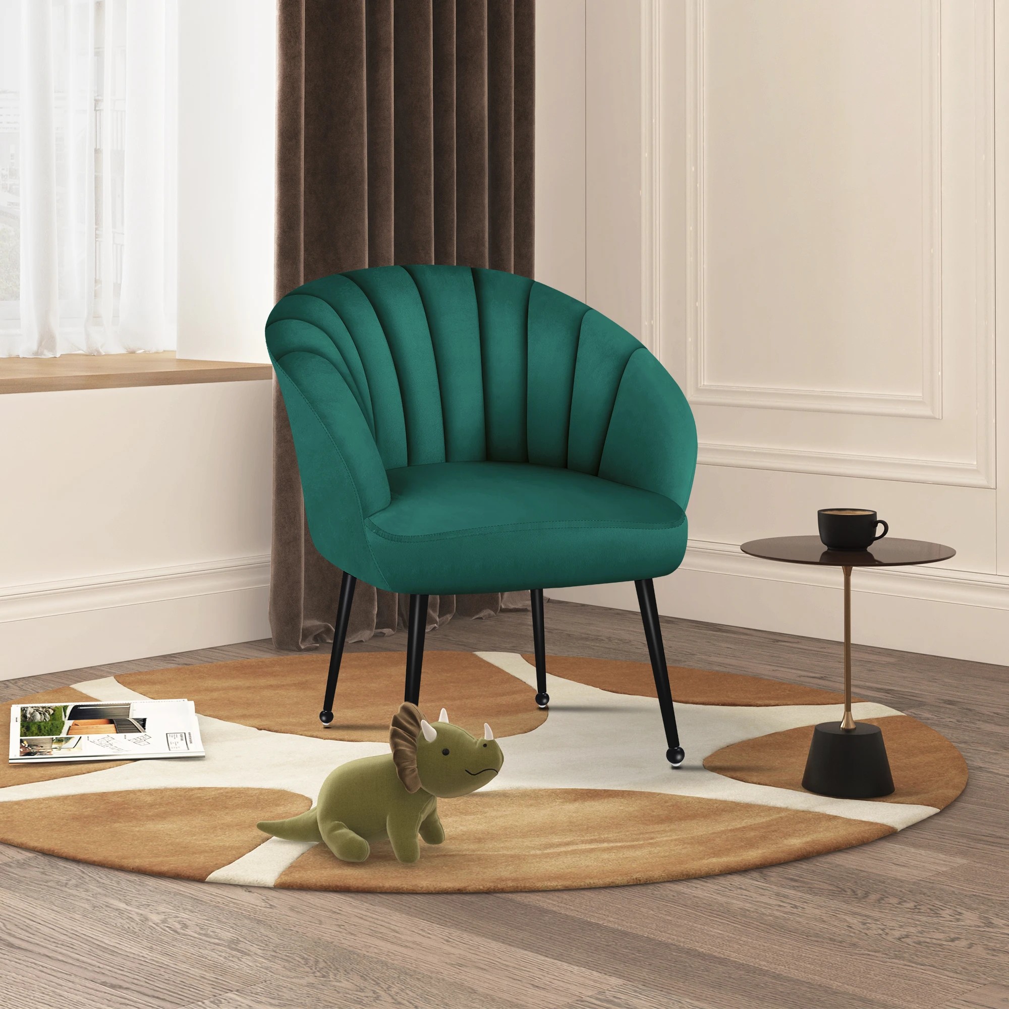 5 Alfordson Armchair Lounge Chair Accent Tub Chair Sofa Couch Velvet - Green, 5 of 9