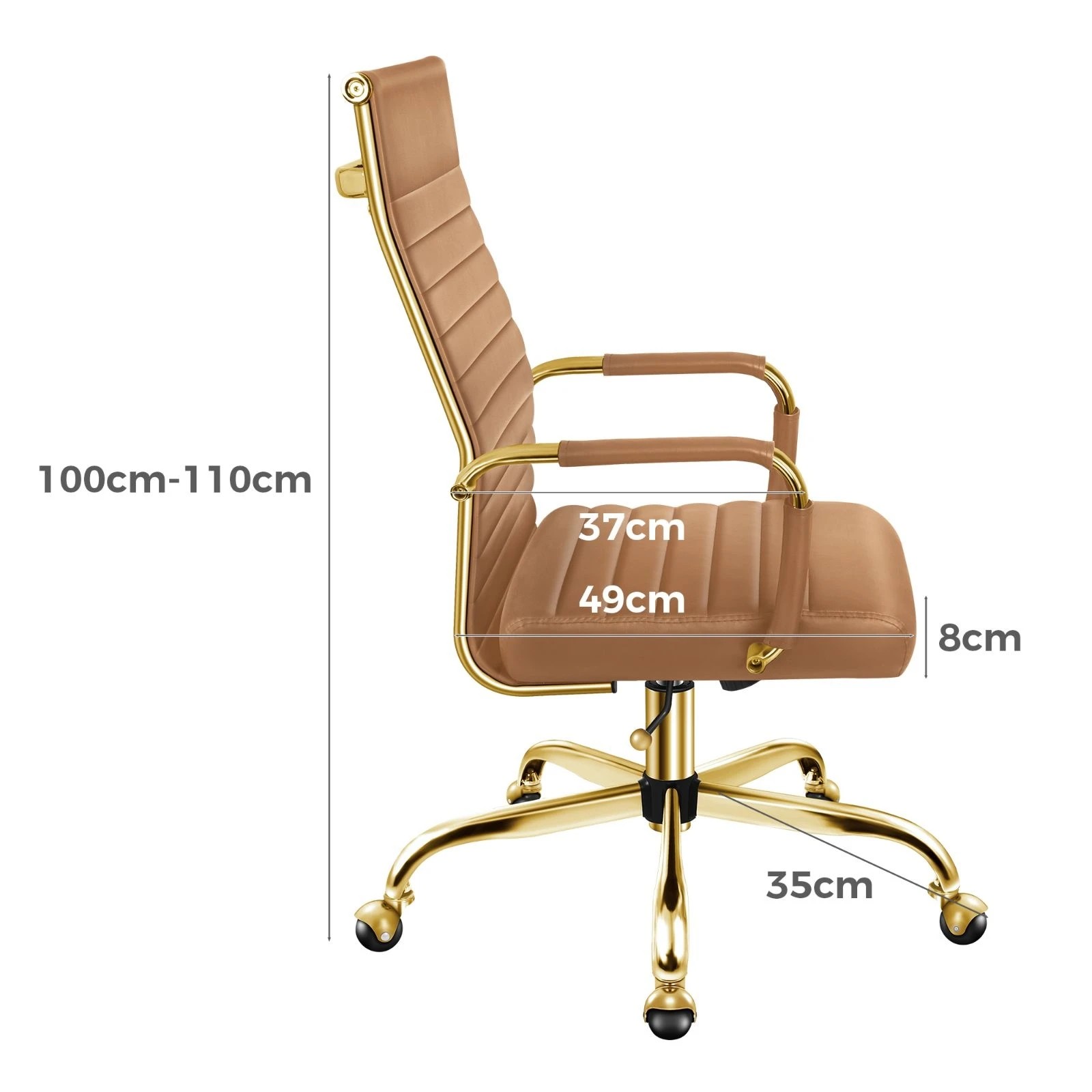 9 Alfordson Office Chair Padded Seat Ergonomic Executive Computer Study Gaming - Brown, 9 of 10