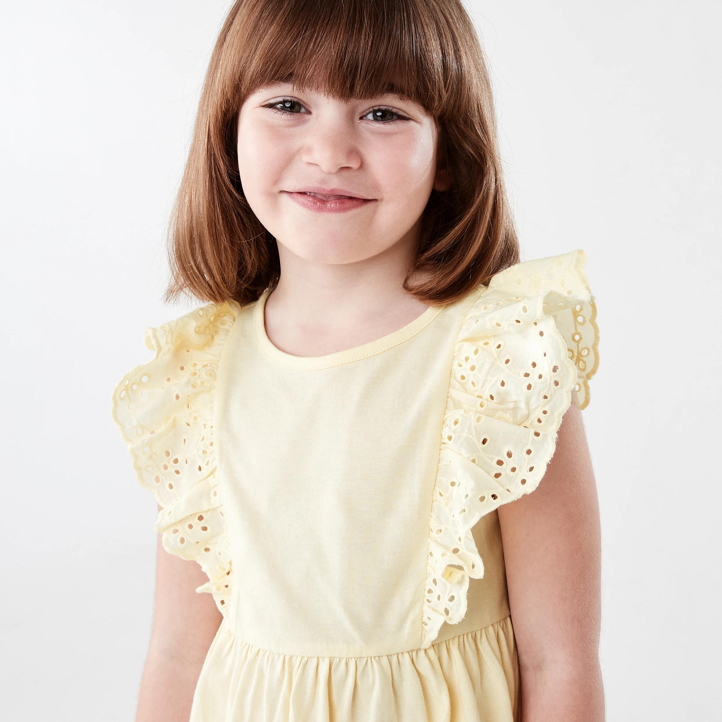 3 Frill Sleeve Dress SORBET YELLOW, 3 of 7