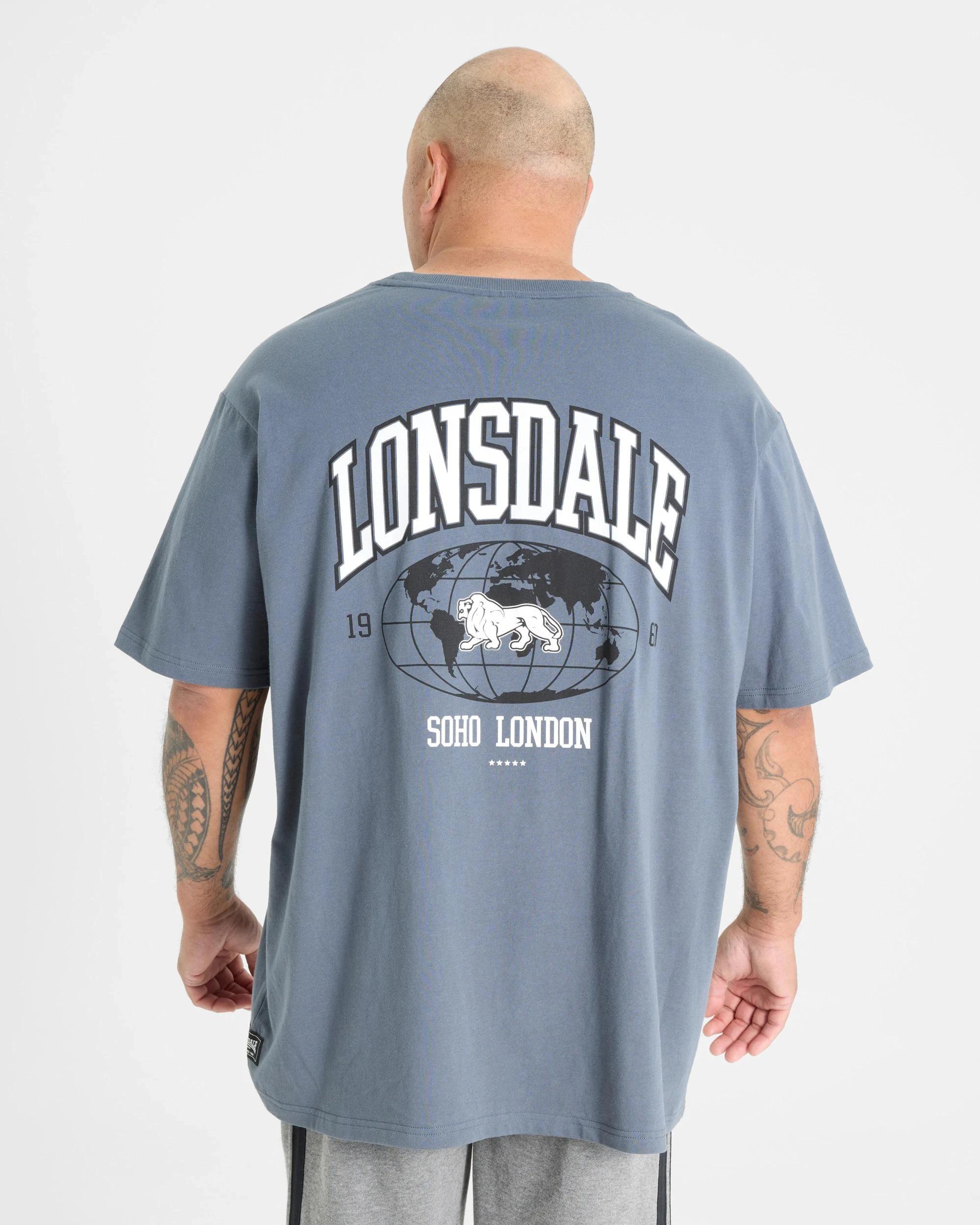 5 Lonsdale London Varsity Active Plus Short Sleeve T-shirt BLUE, 5 of 5