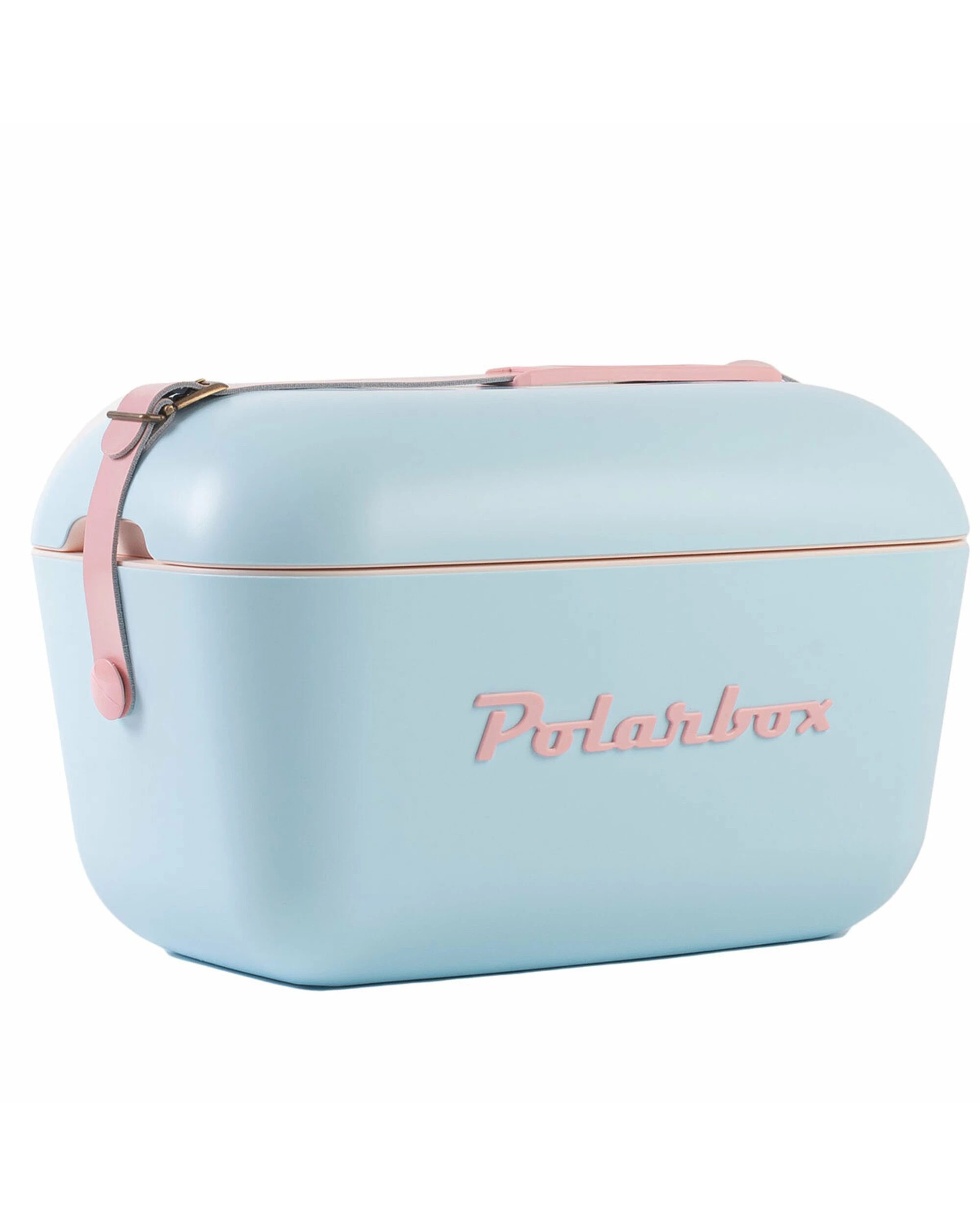 1 Polarbox Pop 12L Cooler Sky with Rose Logo and Strap, 1 of 4