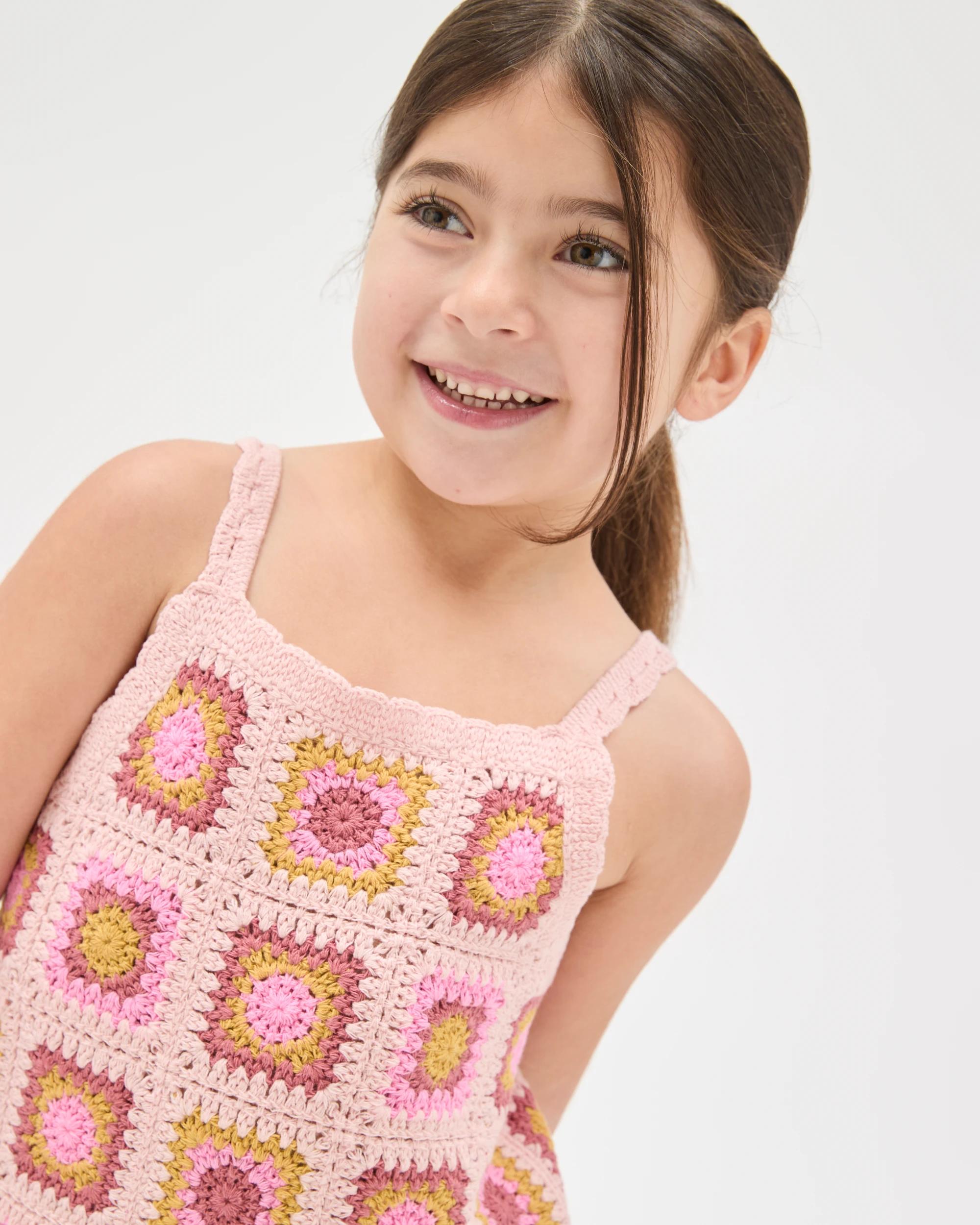 3 Target Kids Australian Cotton Blend Crochet Tank Top and Shorts Set TILE MULTI, 3 of 7