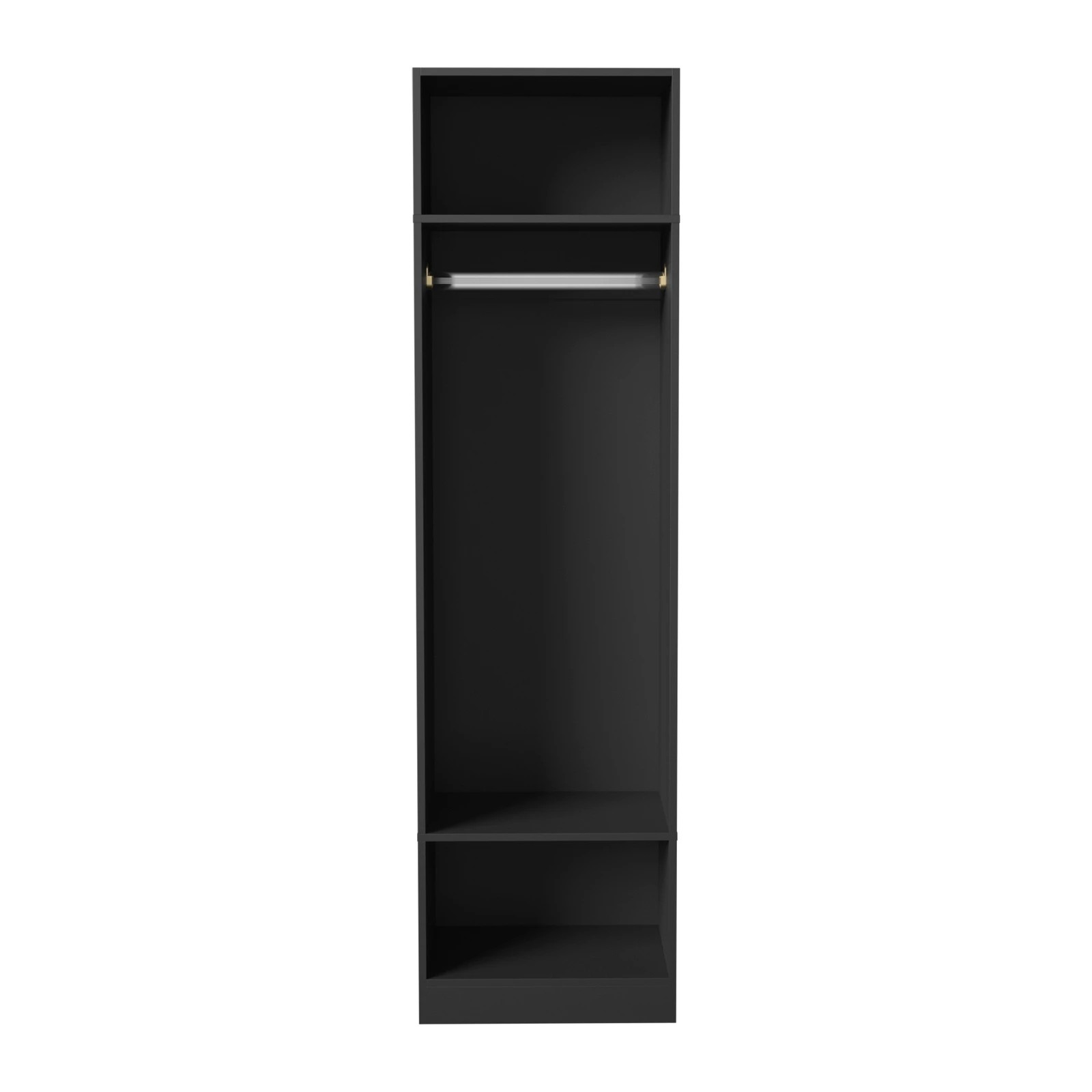 6 Oikiture Open Wardrobe Shelf Unit Clothes Storage 3 Shelves Hanging Rail
 - Black, 6 of 10