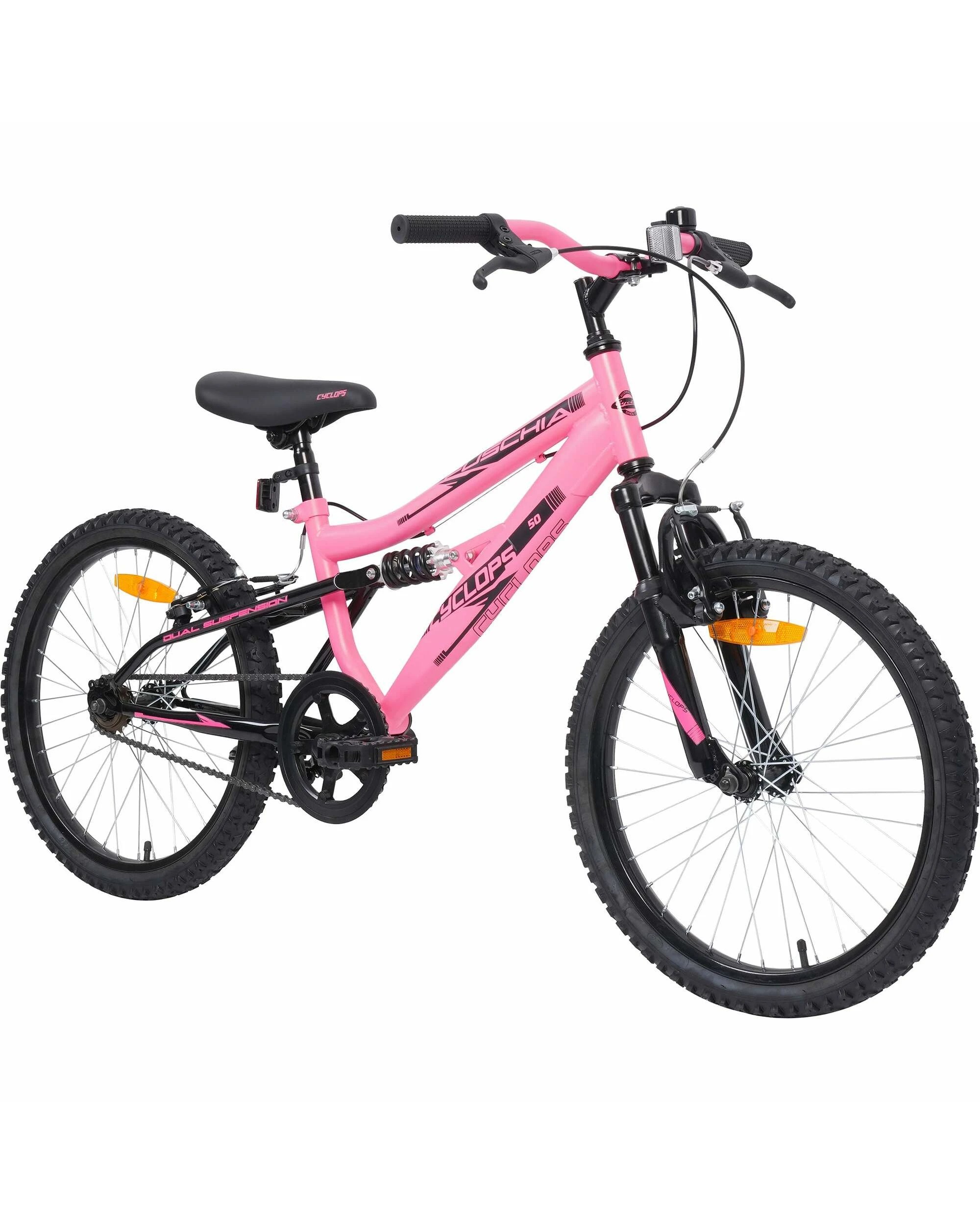 1 Cyclops 50cm Dual Suspension Pink Kids Bike, 1 of 1
