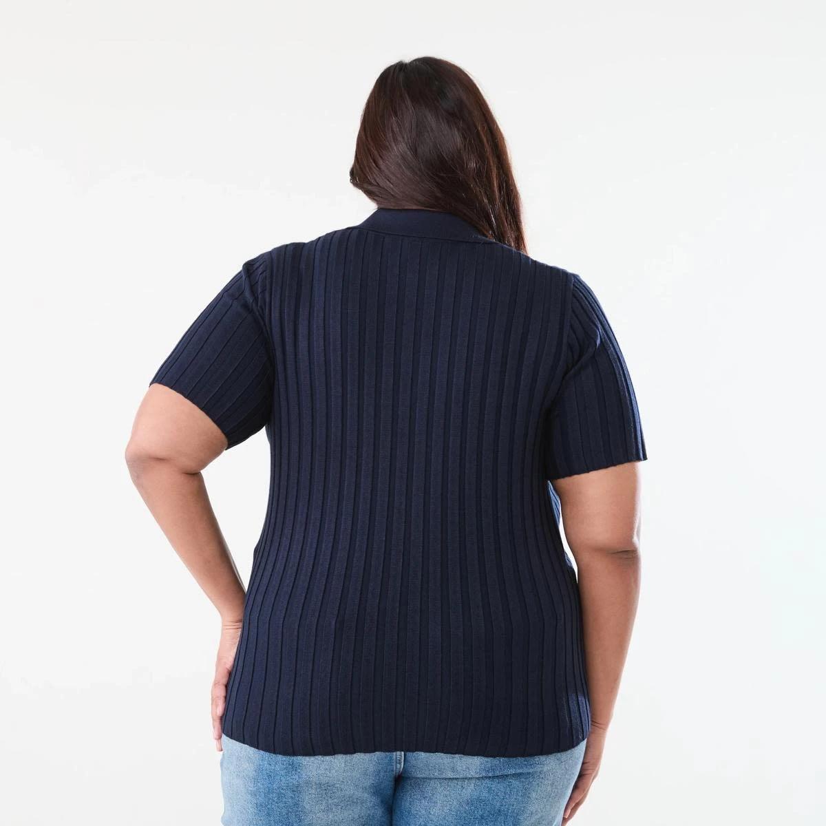 3 Curve Short Sleeve Polo Top NAVY BLAZER, 3 of 5