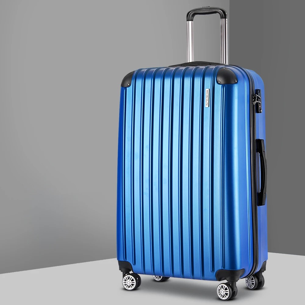 7 Wanderlite 28" 75cm Luggage Trolley Travel Suitcase Set Carry On Hard Case TSA Lock - Blue, 7 of 7