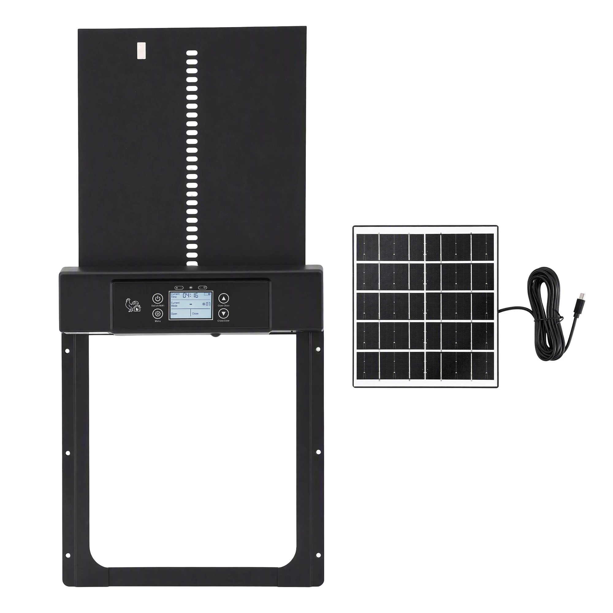 3 Giantz Automatic Chicken Coop Door 37cm Solar Powered Smart App Control- Black, 3 of 10
