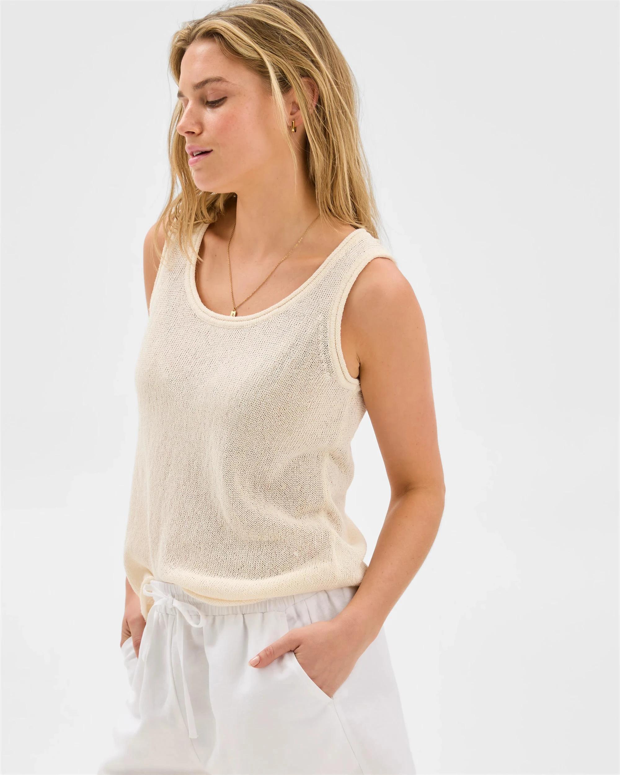 3 Slouchy Knit Tank Top - Lily Loves WHITE, 3 of 6