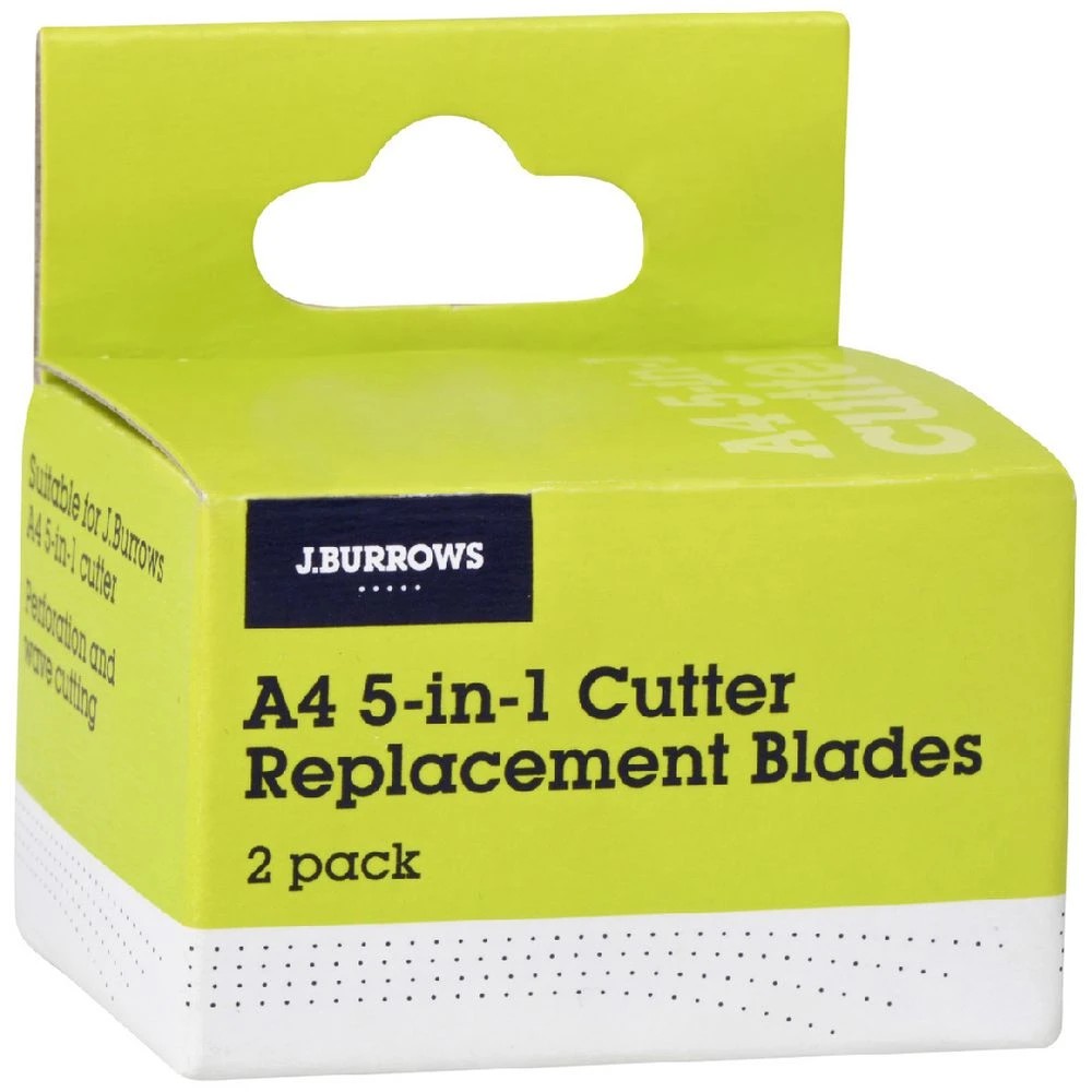 1 J.Burrows A4 5-in-1 Paper Cutter Replacement Blades 2 Pack, 1 of 2