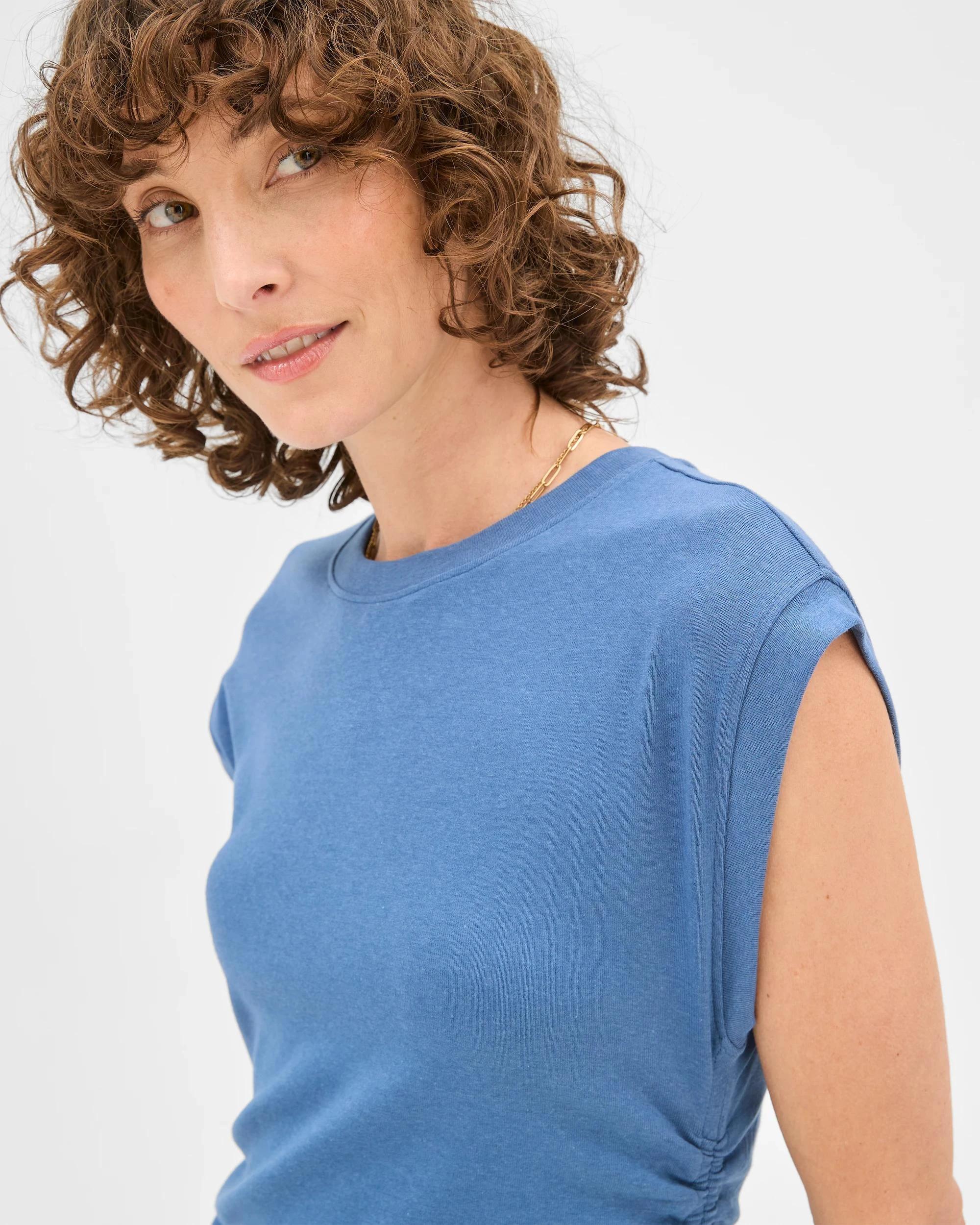 5 Target Gathered Waist Muscle T-Shirt BLUE JAY, 5 of 7