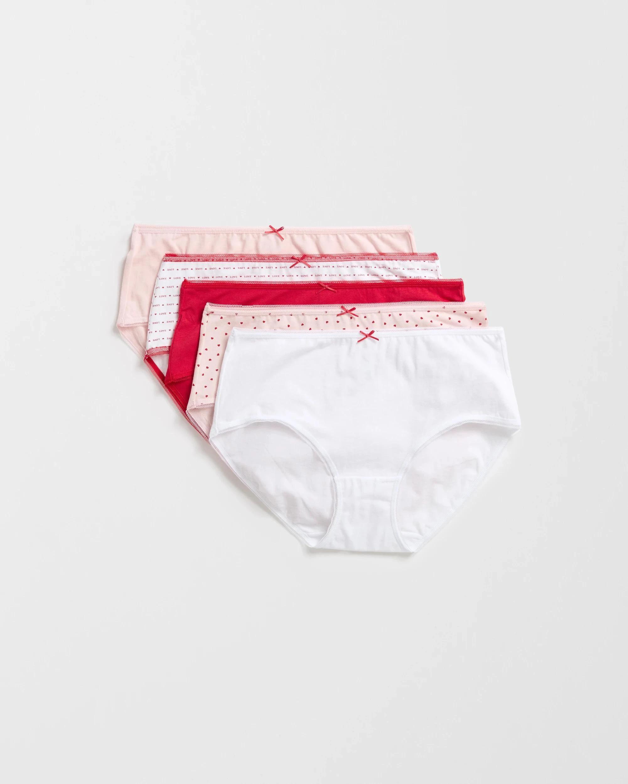 1 Target Womens Australian Cotton Midi Briefs 5 Pack LOVE HEART, 1 of 5