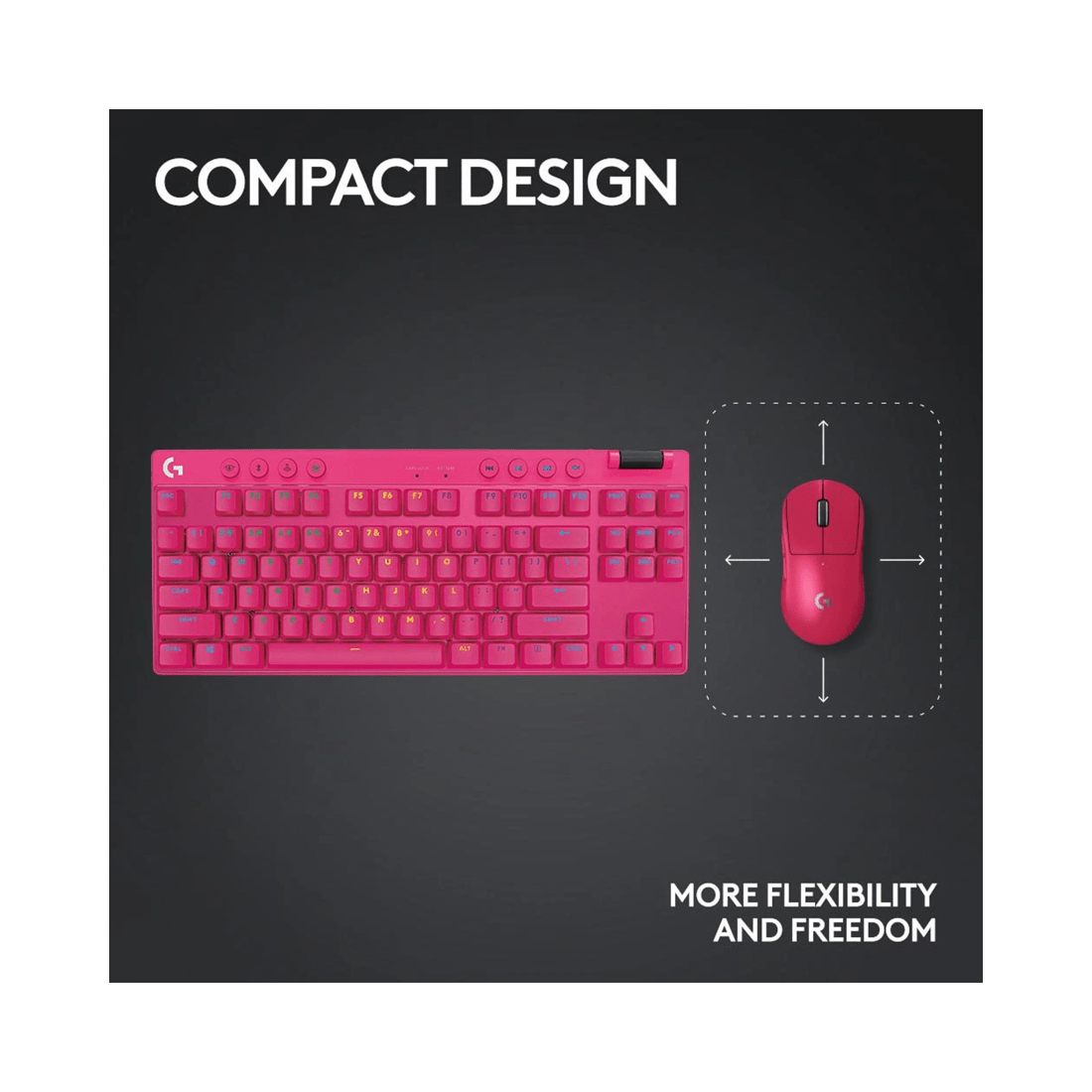 8 Logitech G PRO X TKL LIGHTSPEED Gaming Keyboard - Magenta - Pink, 8 of 8