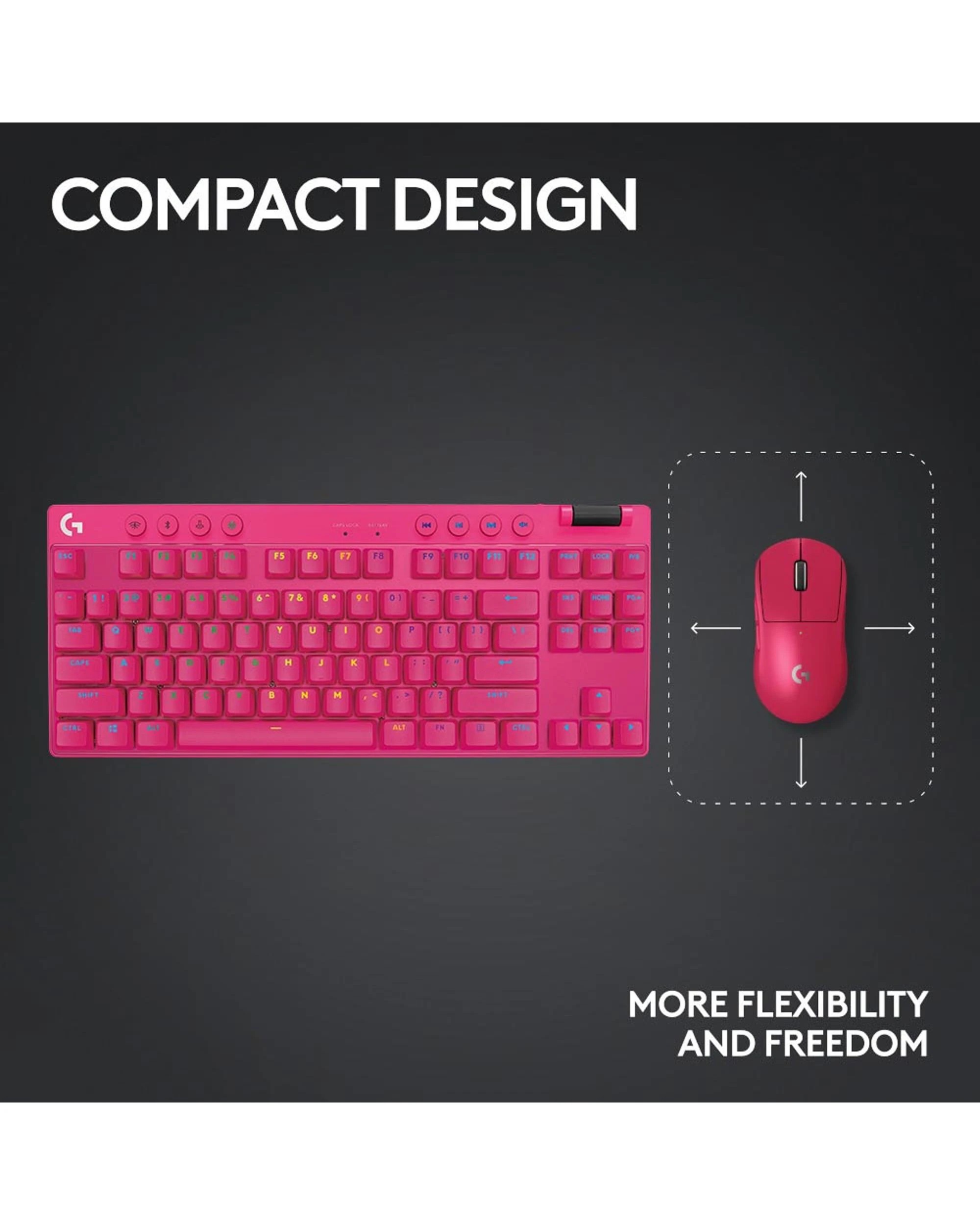 8 Logitech G PRO X TKL LIGHTSPEED Gaming Keyboard - Magenta - Pink, 8 of 8