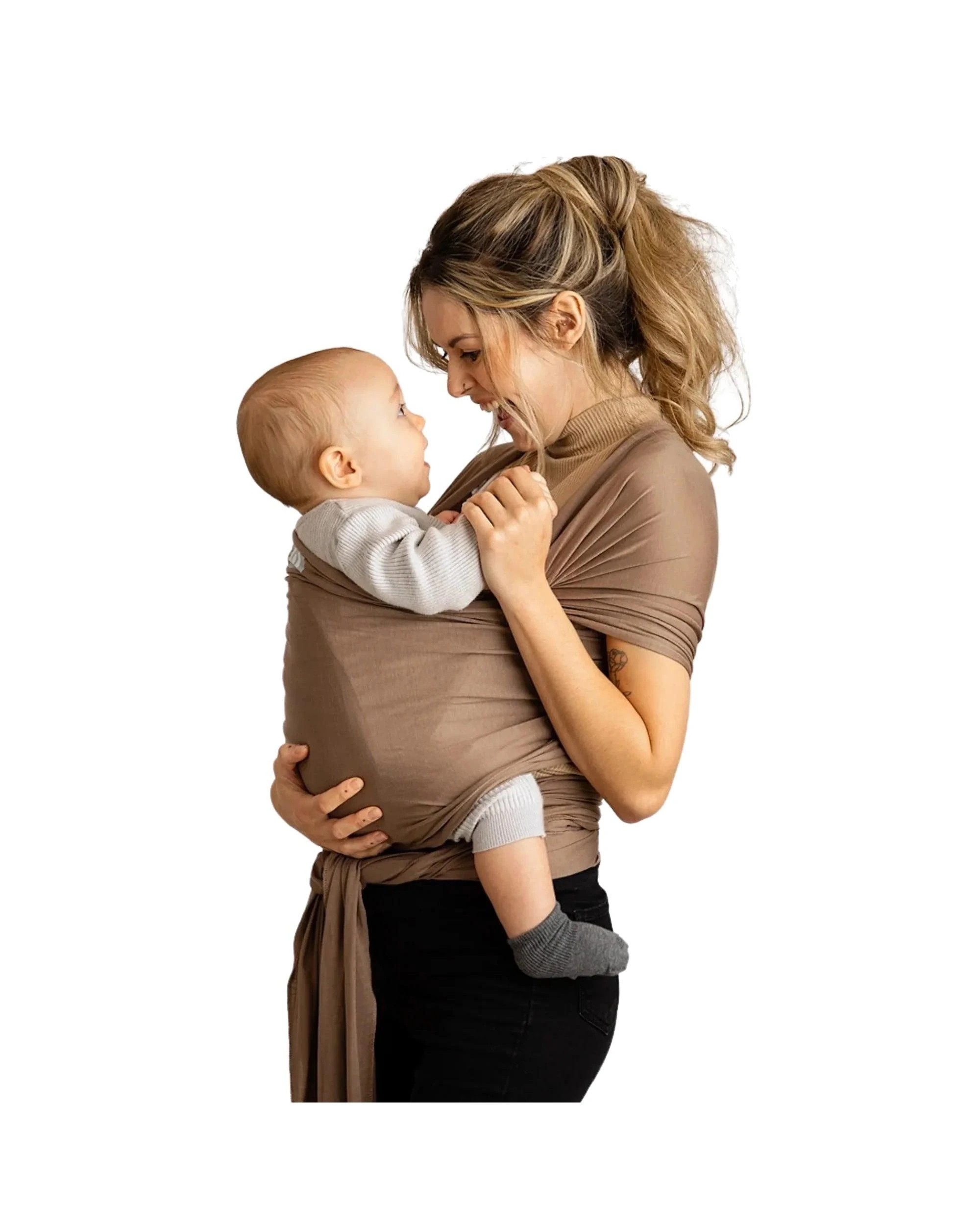 3 Gaia Baby Stretchy Baby Wrap - Nutmeg, 3 of 5