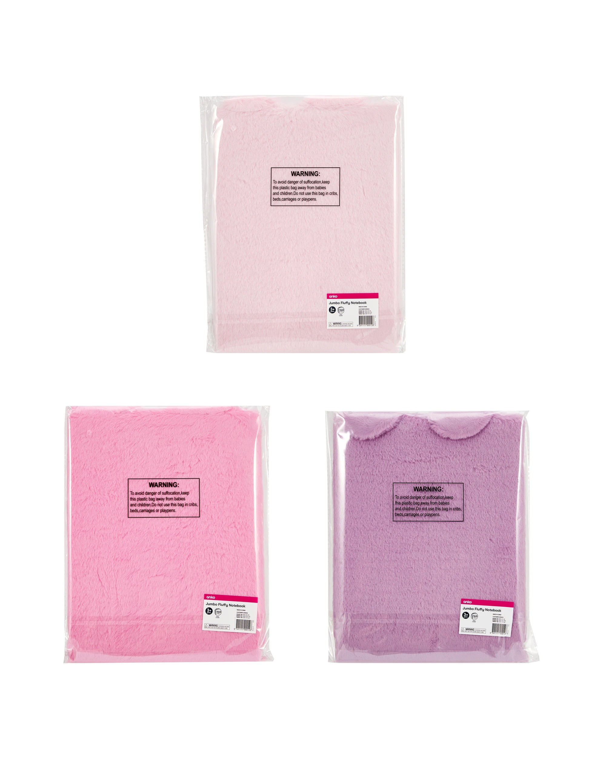 4 Jumbo Fluffy Notebook - Assorted, 4 of 4