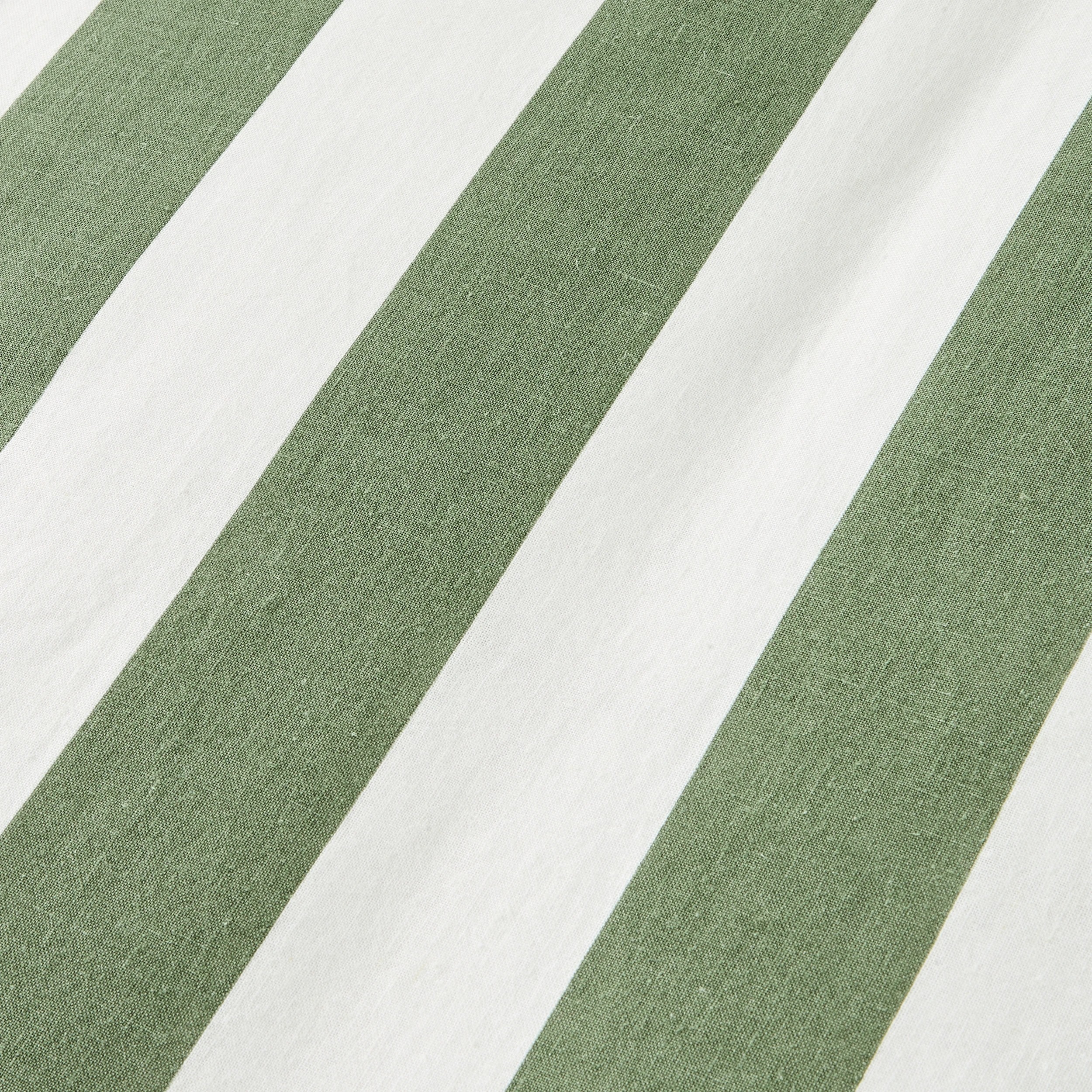 6 Stripe Linen Cotton Quilt Cover Set - Super King Bed, Forest, 6 of 7
