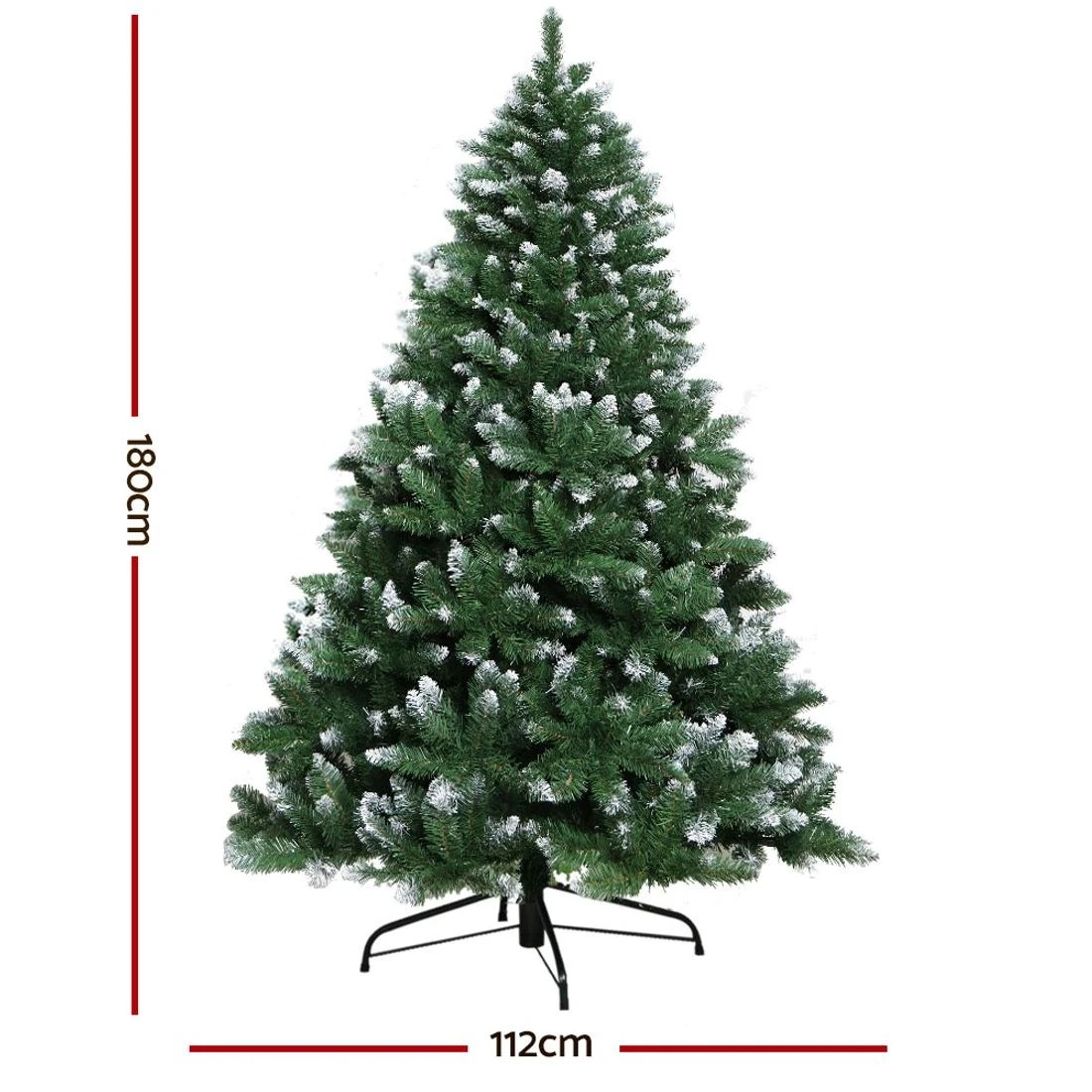 2 Jingle Jollys Christmas Tree 1.8m Snowy Xmas Tree Decoration 650 Tips Lush Foliage Sturdy Stand Easy Assembly - Green, 2 of 8