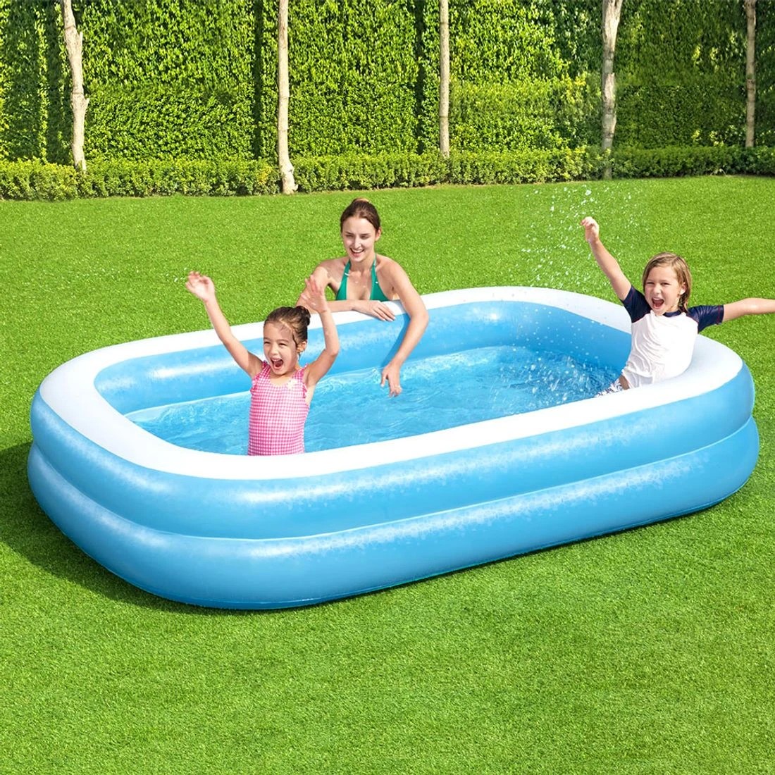 3 Bestway Kids Pool 262x175x51cm Inflatable Above Ground Swimming Pools 778L - Blue, 3 of 5
