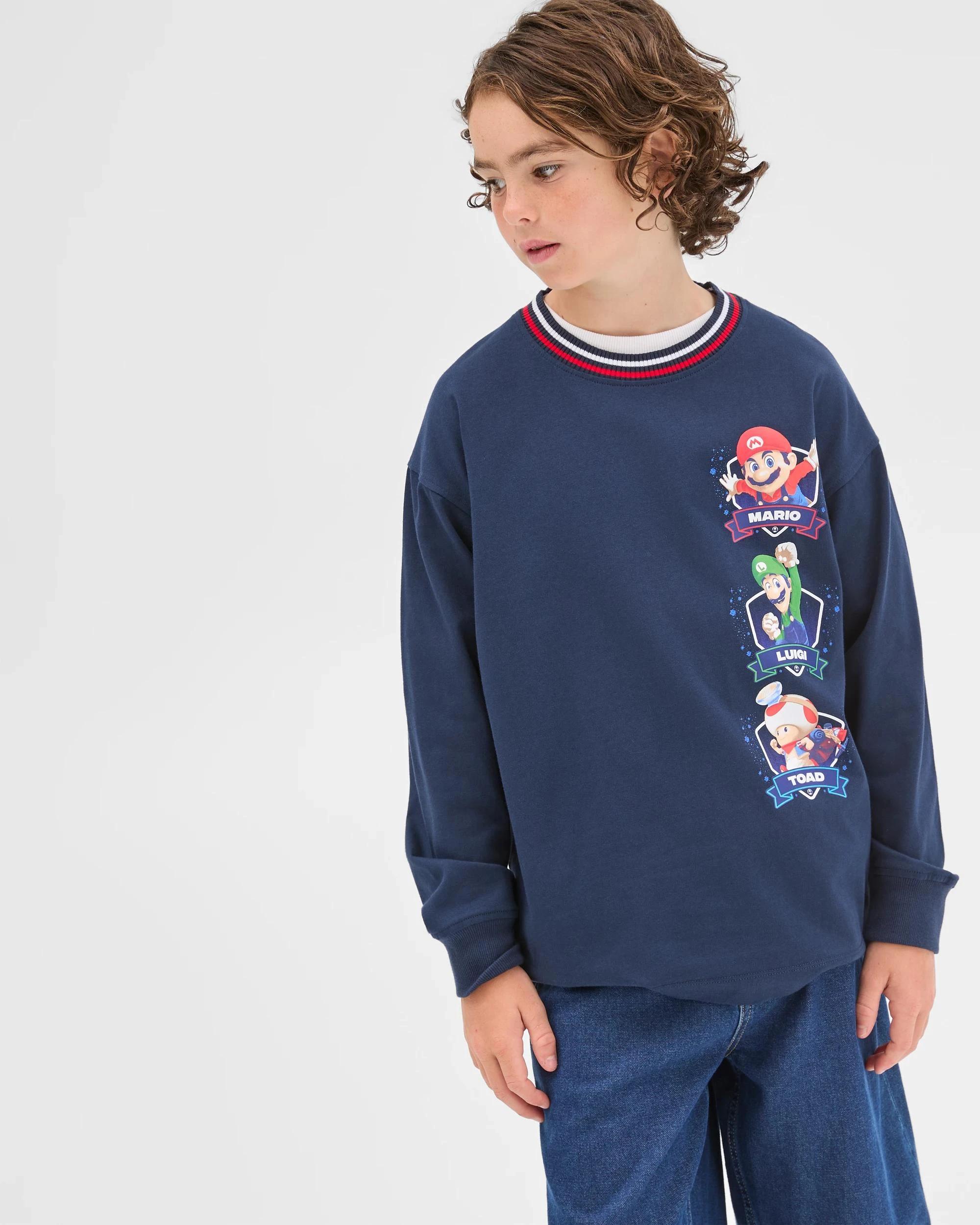 1 Super Mario Australian Cotton Long Sleeve T-Shirt BLACK, 1 of 9