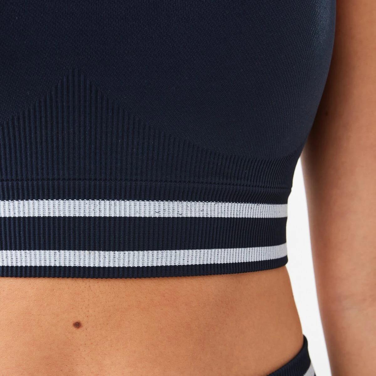 7 Active Womens Seamfree Square Tipping Crop Top Shade Navy, 7 of 7