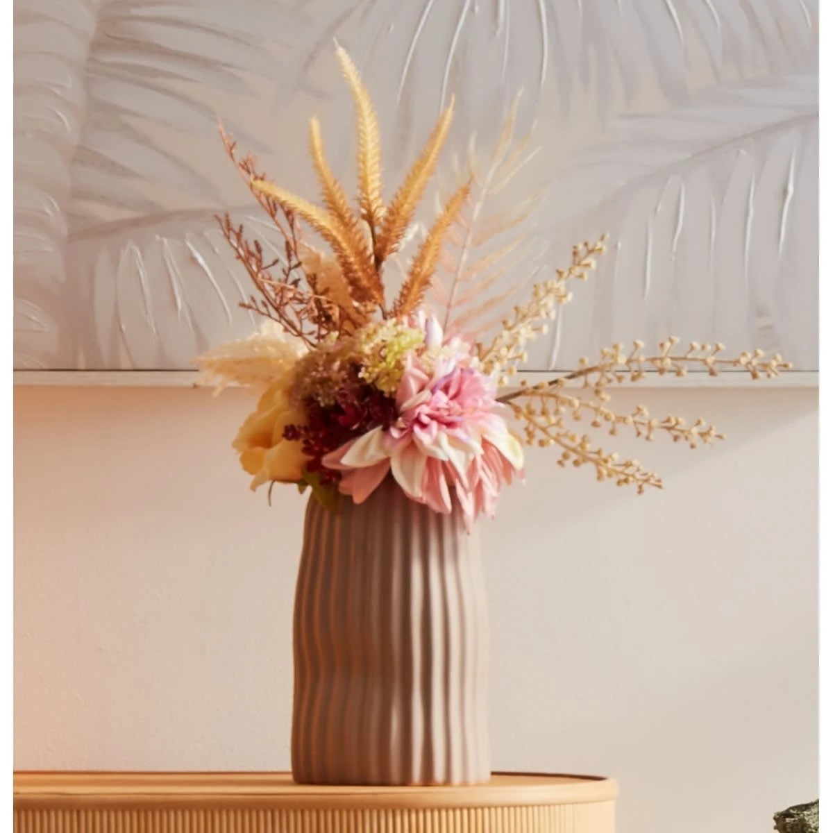 6 Artificial Flowers in Linear Vase, 6 of 6