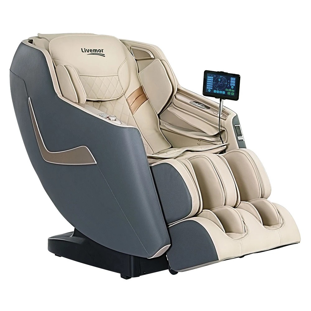 1 Livemor Massage Chair Electric Recliner Home Massager 3D Opal - Grey, 1 of 6