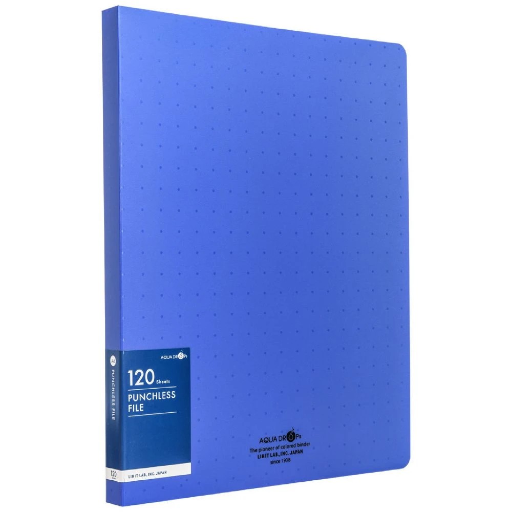1 Aqua Drops Punchless File A4 Vivid Blue, 1 of 4