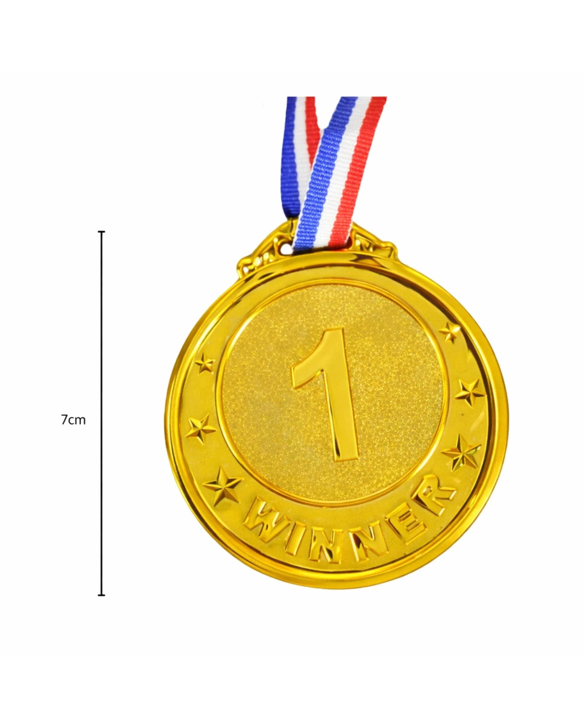 2 JD Party Gold Silver Bronze Large Plastic Medals Pack of 3 - Metallic, 2 of 4
