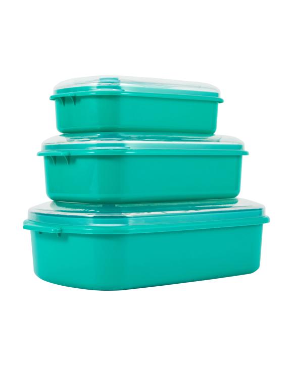 Set of 3 Food Storage Containers - Green