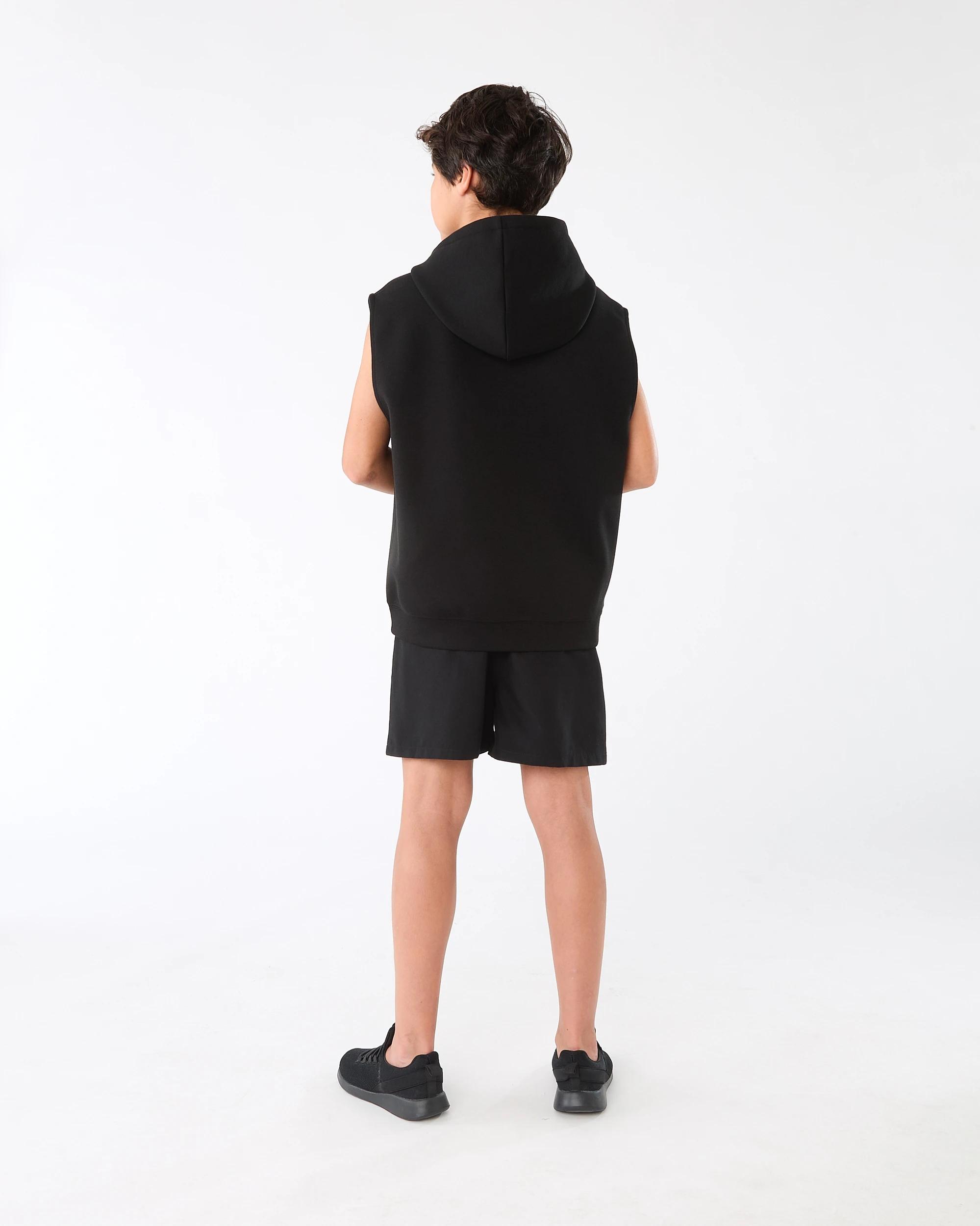 8 Active Kids Sleeveless Hoodie Blk Slogan, 8 of 8