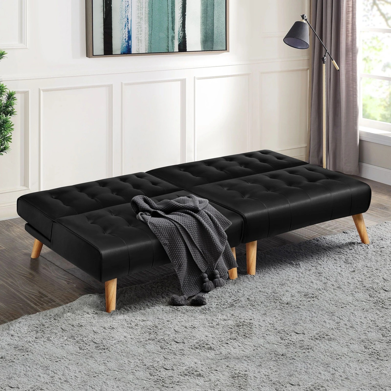 3 Alfordson Sofa Bed Lounge Chair Couch Single Seater Recliner Leather - Black, 3 of 10