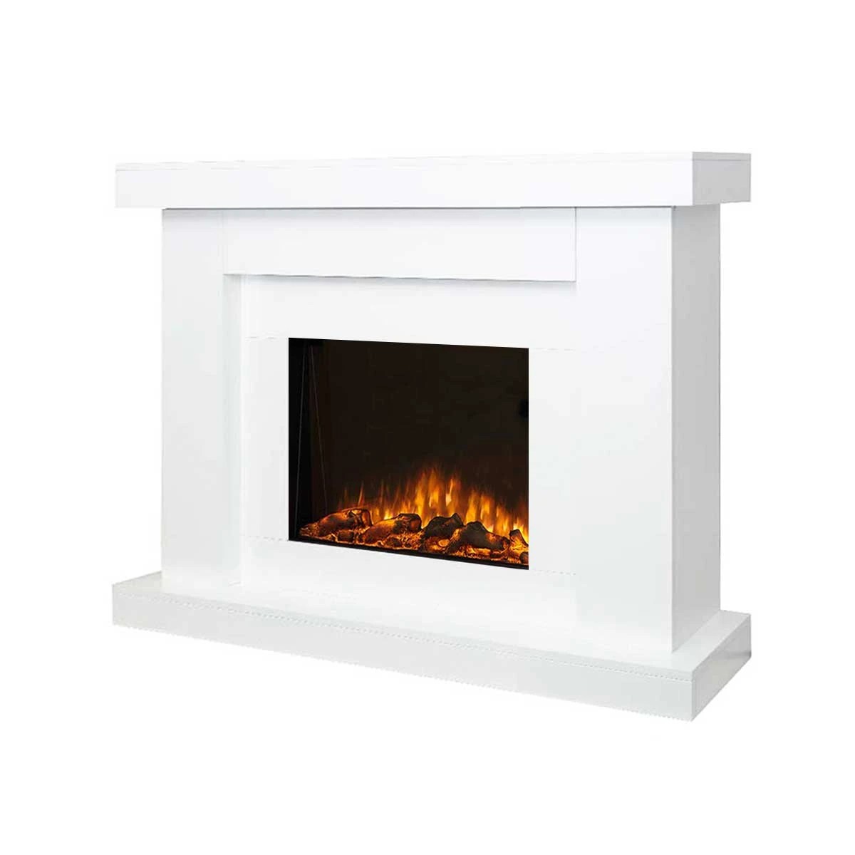 5 Moda Living Aristo 28 inch Electric Fireplace Heater with White Mantel Suite - White, 5 of 10