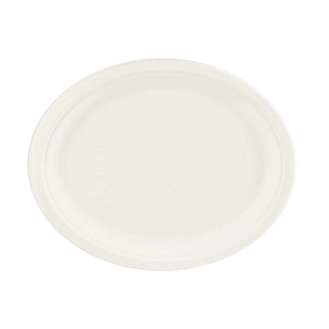 1 50 Piece Sugarcane Pulp Oval Plates, 1 of 4