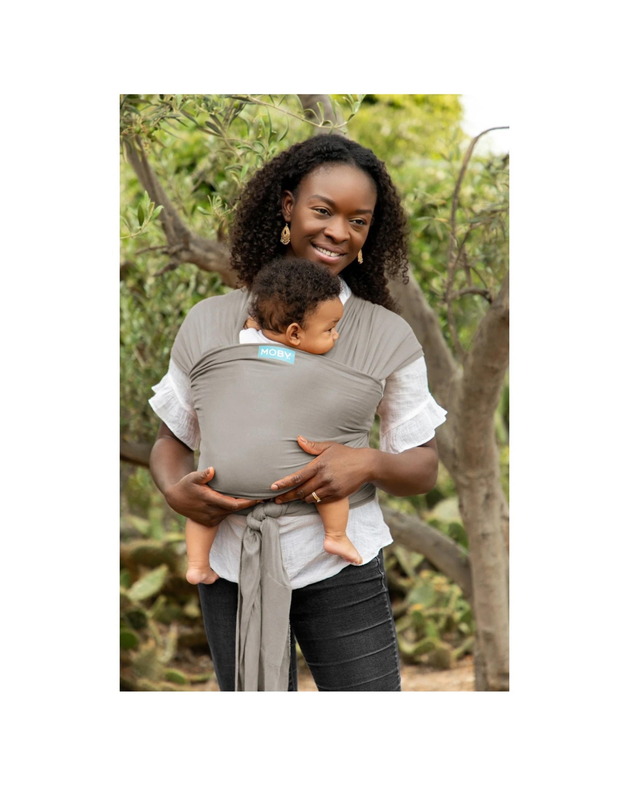 2 Moby Classic Wrap Baby Cotton Body Carrier One Size Fits All Soft Durable Cotton - Grey, 2 of 3