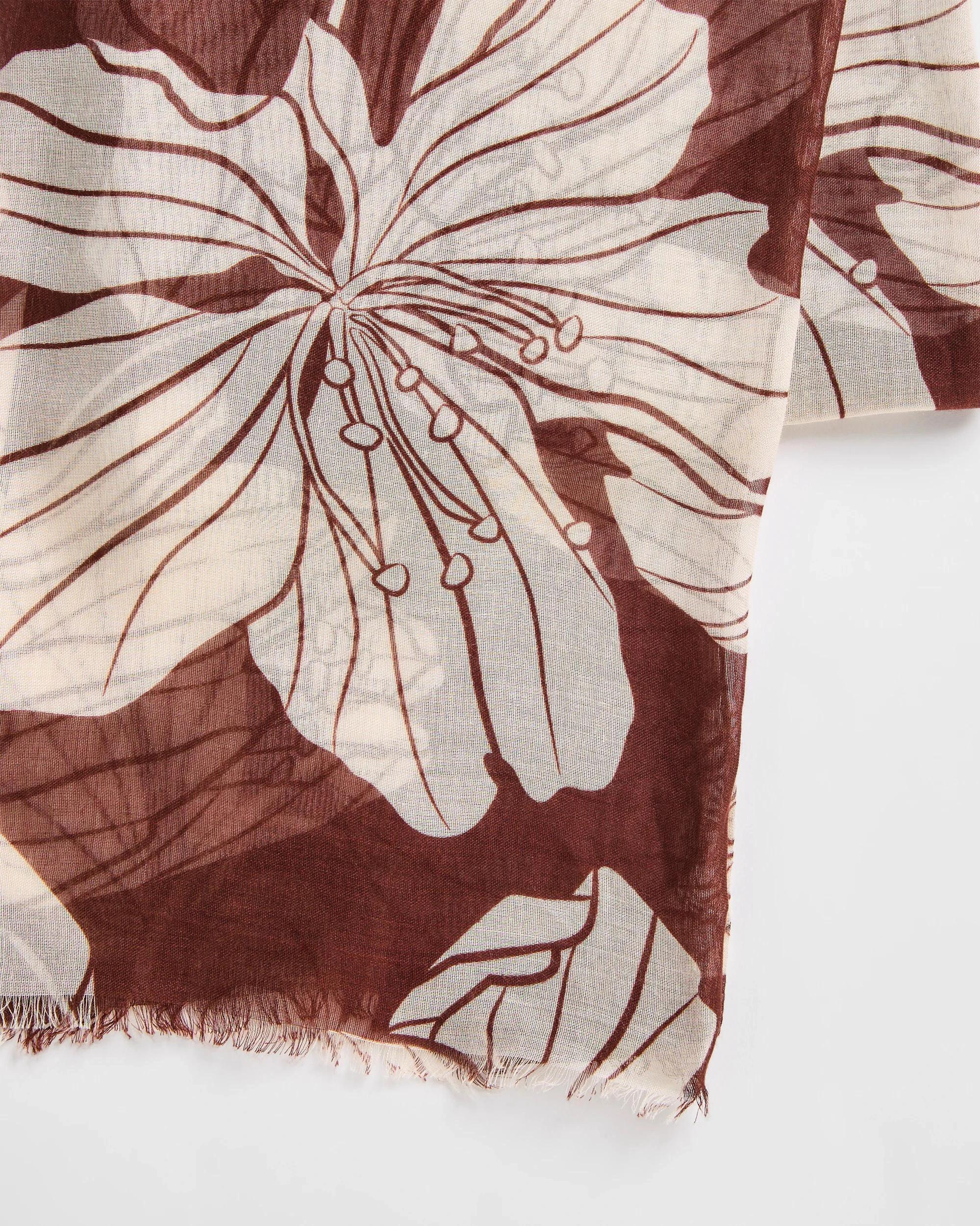 2 Target Lightweight Printed Scarf CHOCOLATE FLORAL, 2 of 2