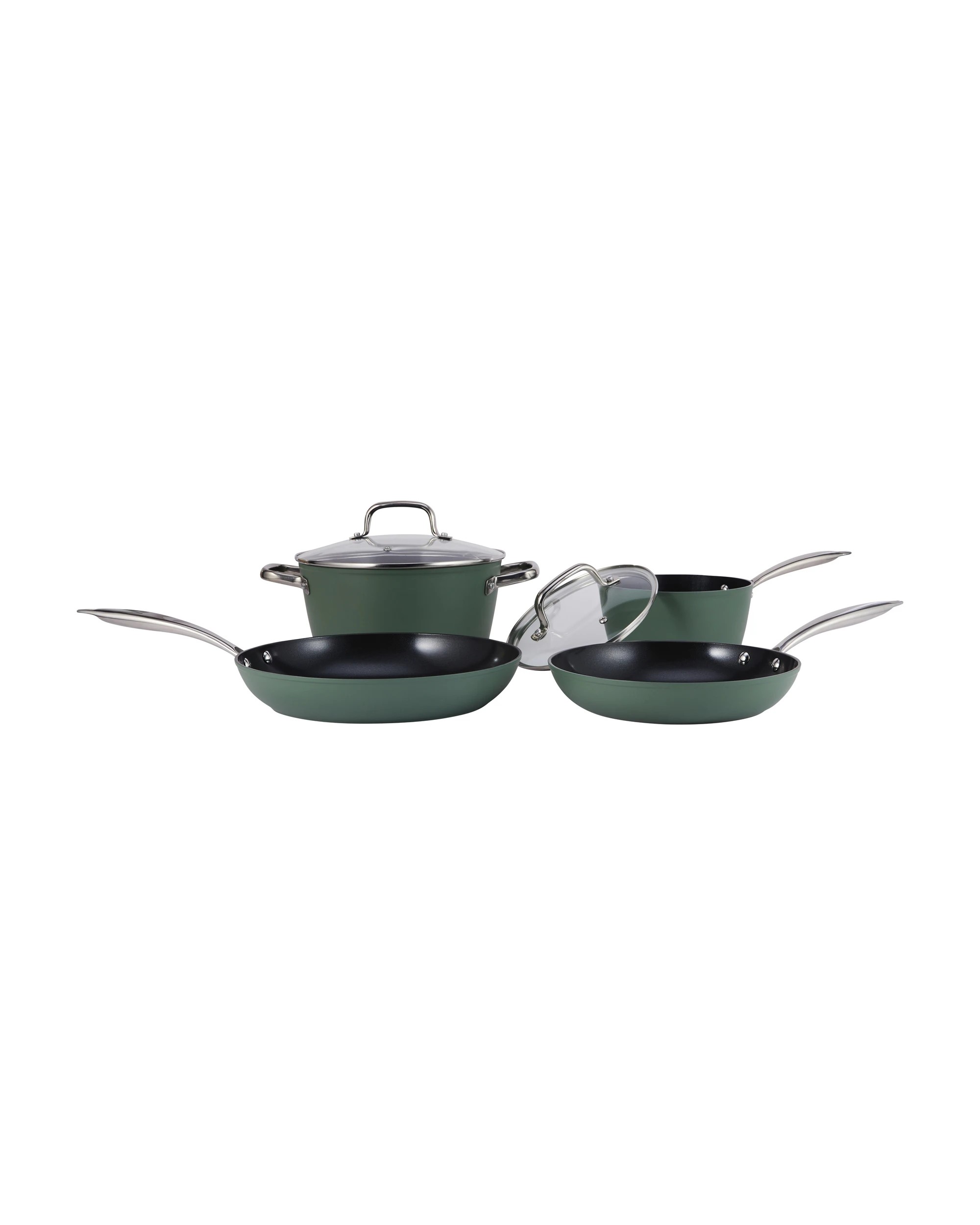 2 4 Piece Ceramic Cookware Set - Green, 2 of 10