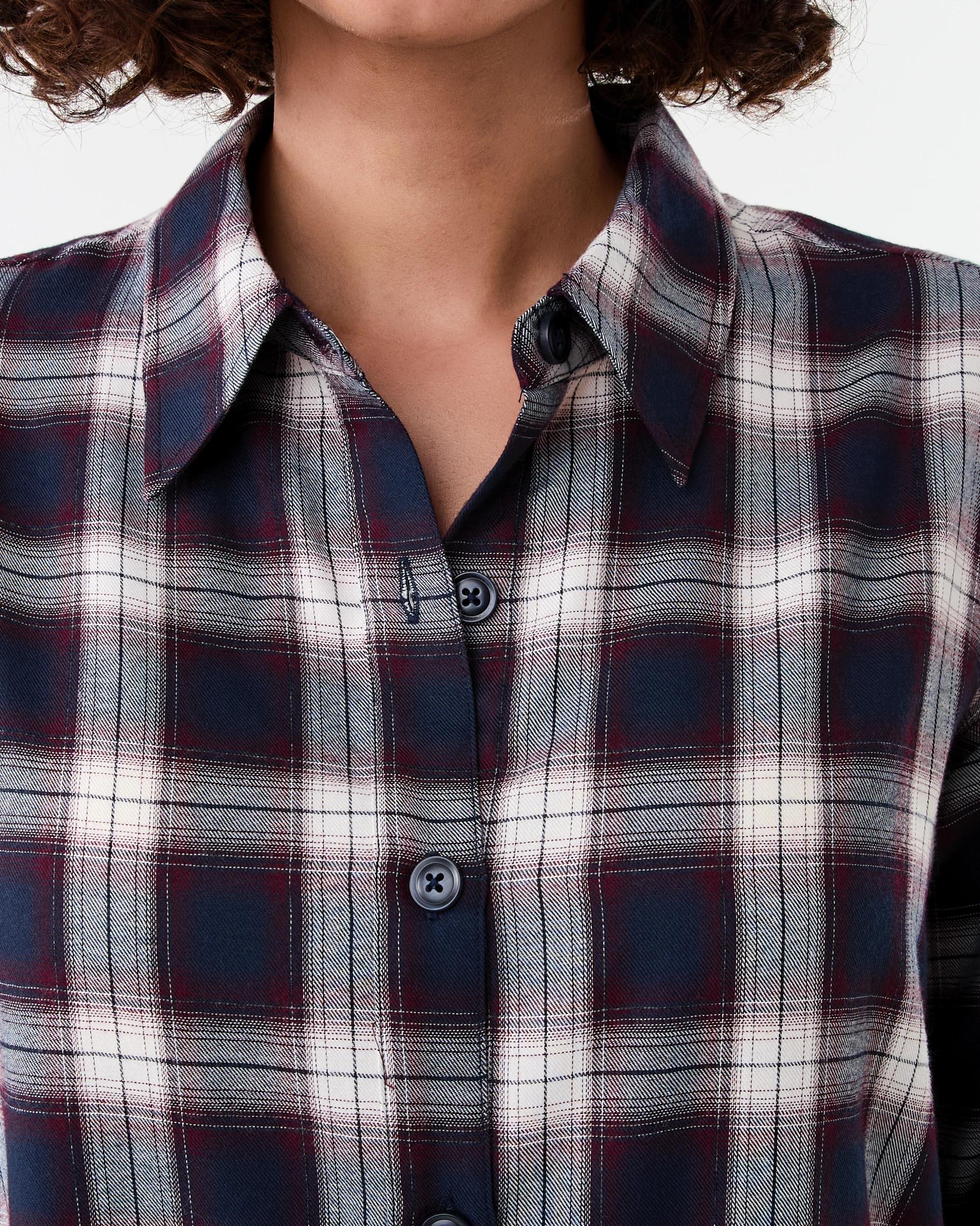5 Long Sleeve Brushed Check Shirt Check Navy, 5 of 7