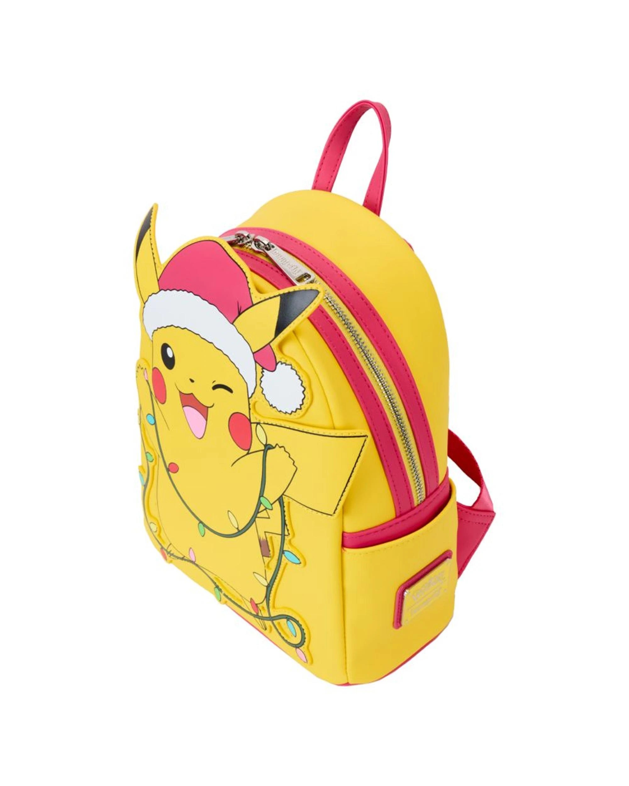 4 Loungefly Pokemon Holiday Pikachu Light Up 10 inch Faux Leather Mini Backpack - Yellow, 4 of 7