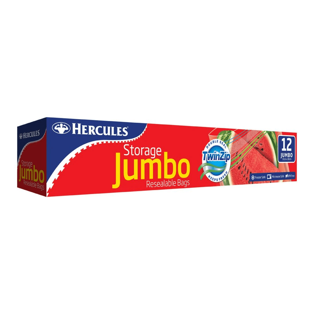 1 Hercules Twin Zip Storage Bags Jumbo 12 Pack, 1 of 1